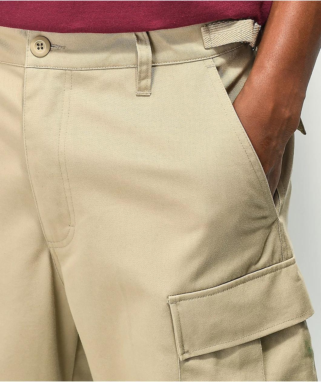 Empyre Loose Fit Khaki Cargo Skate Pants Product Image