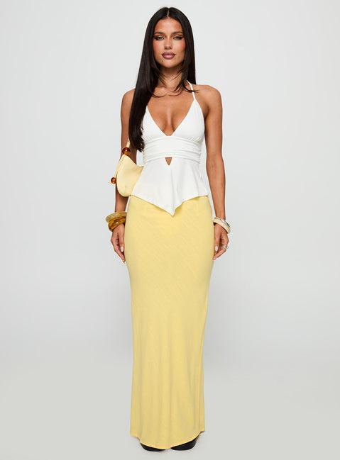 Jodie Maxi Skirt Lemon Yellow Product Image
