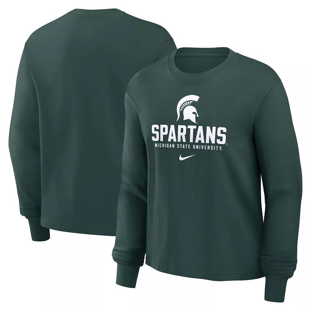 Women's Nike Green Michigan State Spartans Primetime University Boxy Long Sleeve T-Shirt,  Product Image
