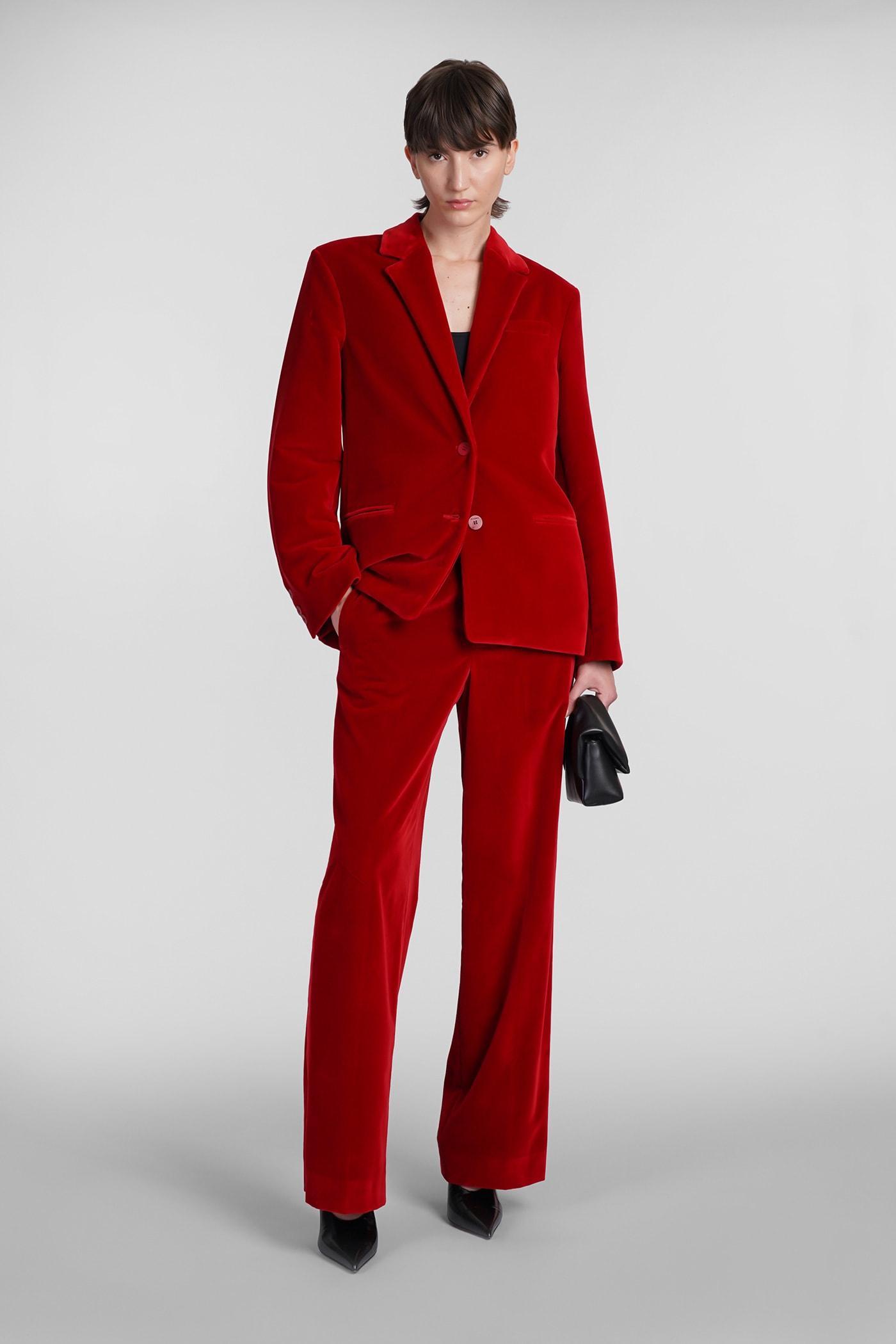 JW ANDERSON Chic Crimson Velvet Blazer In Red Product Image