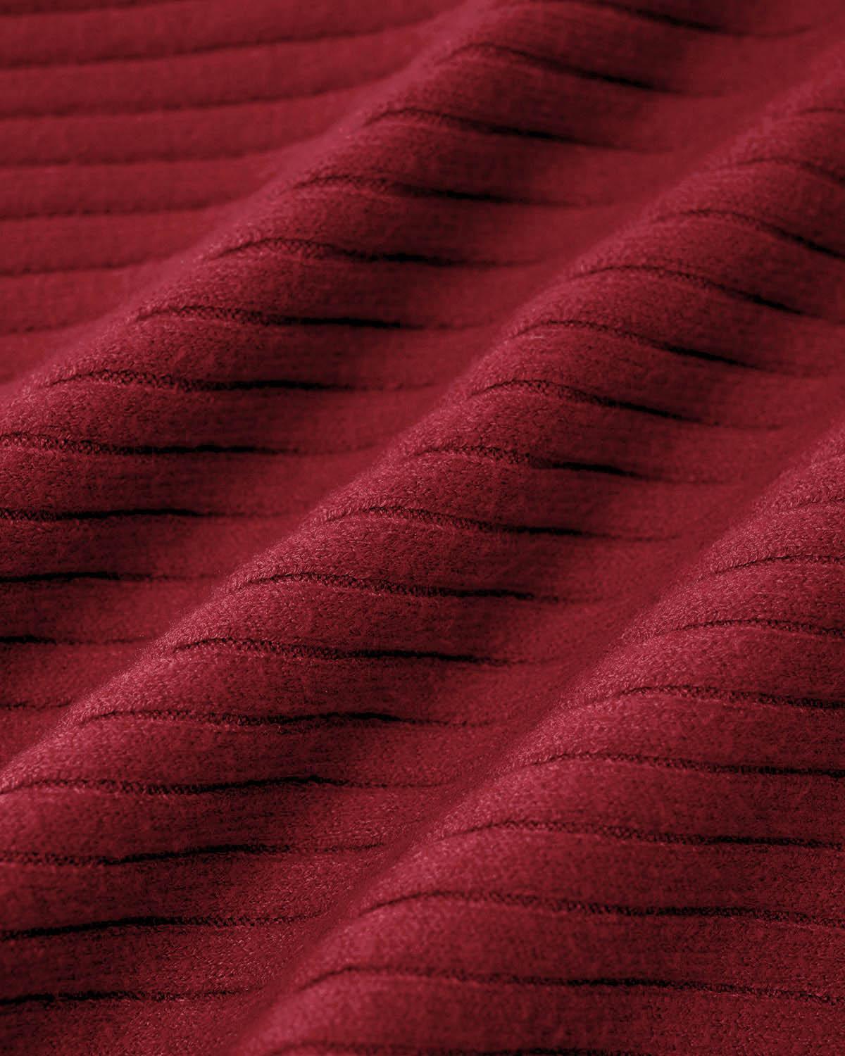 Red V Neck Bodycon Sweater Dress Product Image