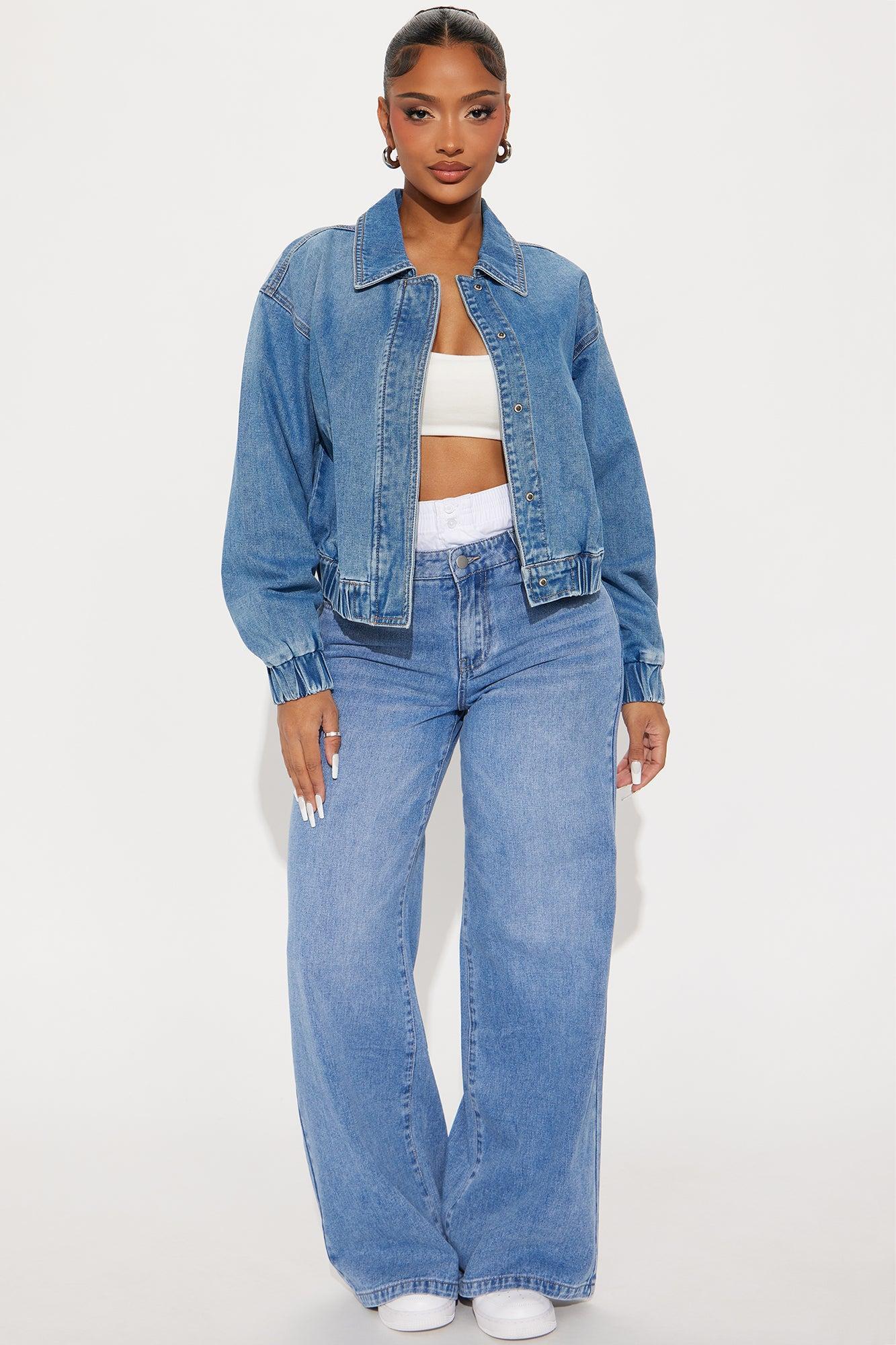 Von Dutch Denim Bomber Jacket - Medium Wash Product Image