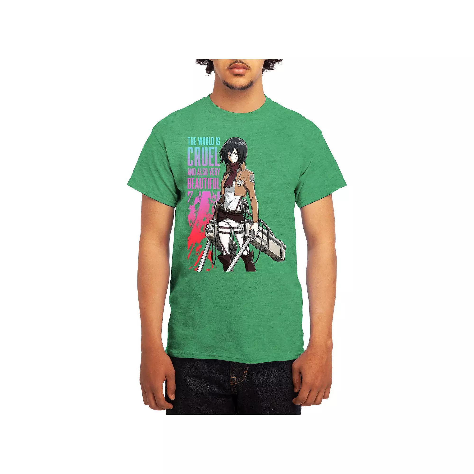 Men's Attack on Titan Cruel Beautiful World Tee, Size: XXL, White Product Image