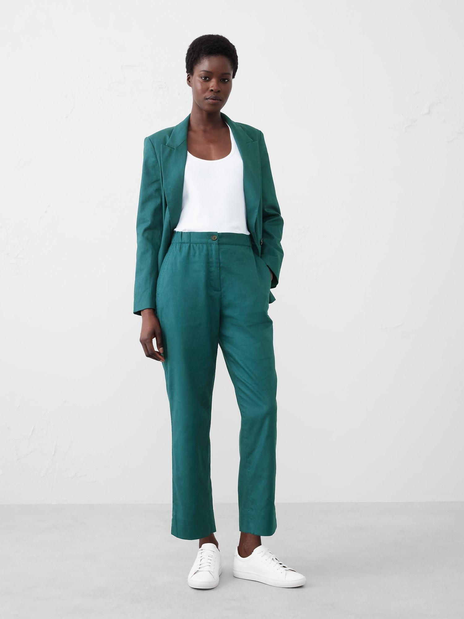 Tapered Linen-Blend Pull-On Pant Product Image