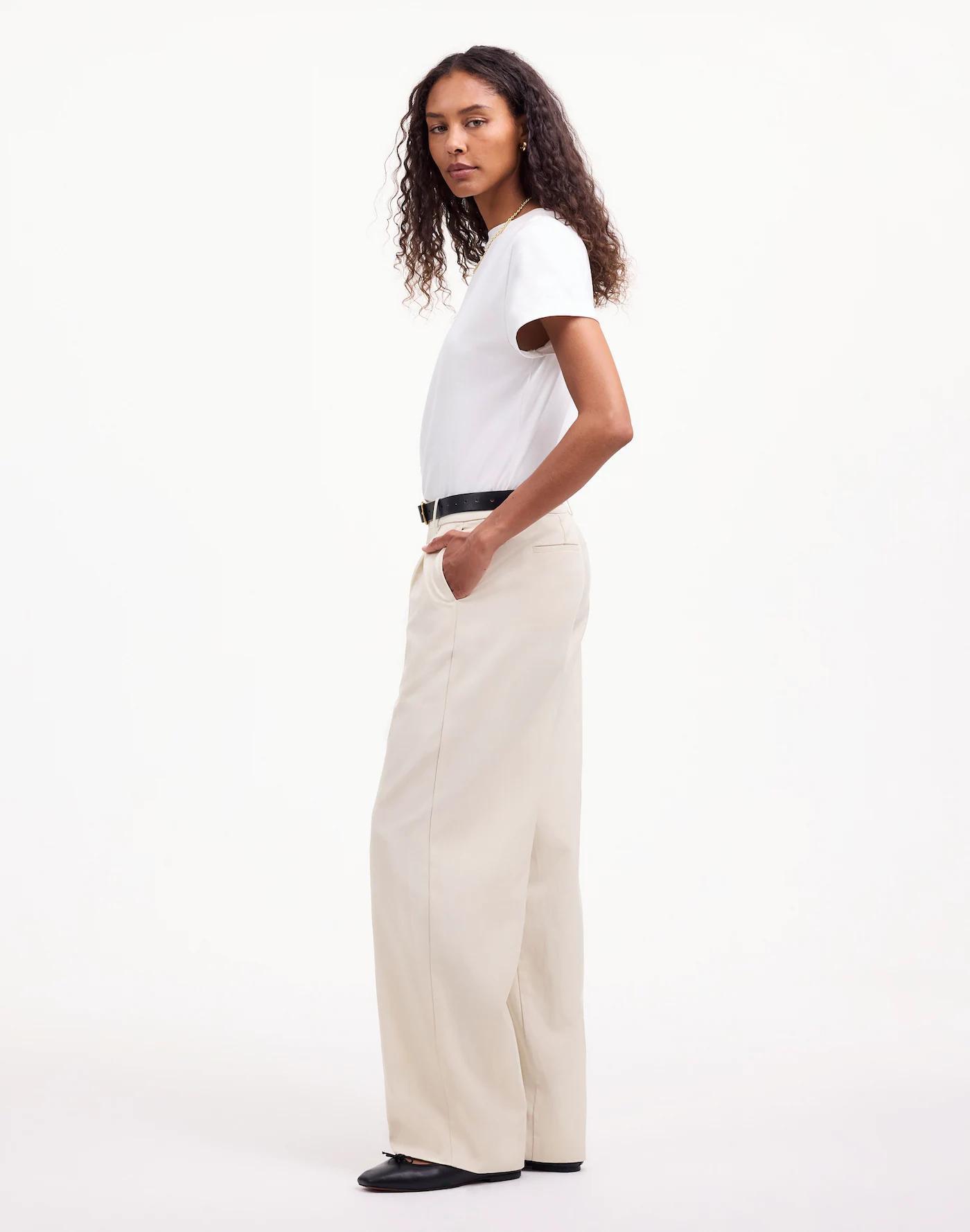 Slouchy Straight Pants in Drapey Twill Product Image