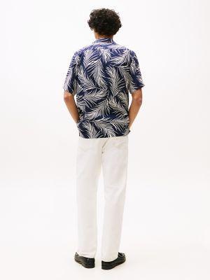 Regular Fit Tropic Leaf Print Camp Shirt Product Image