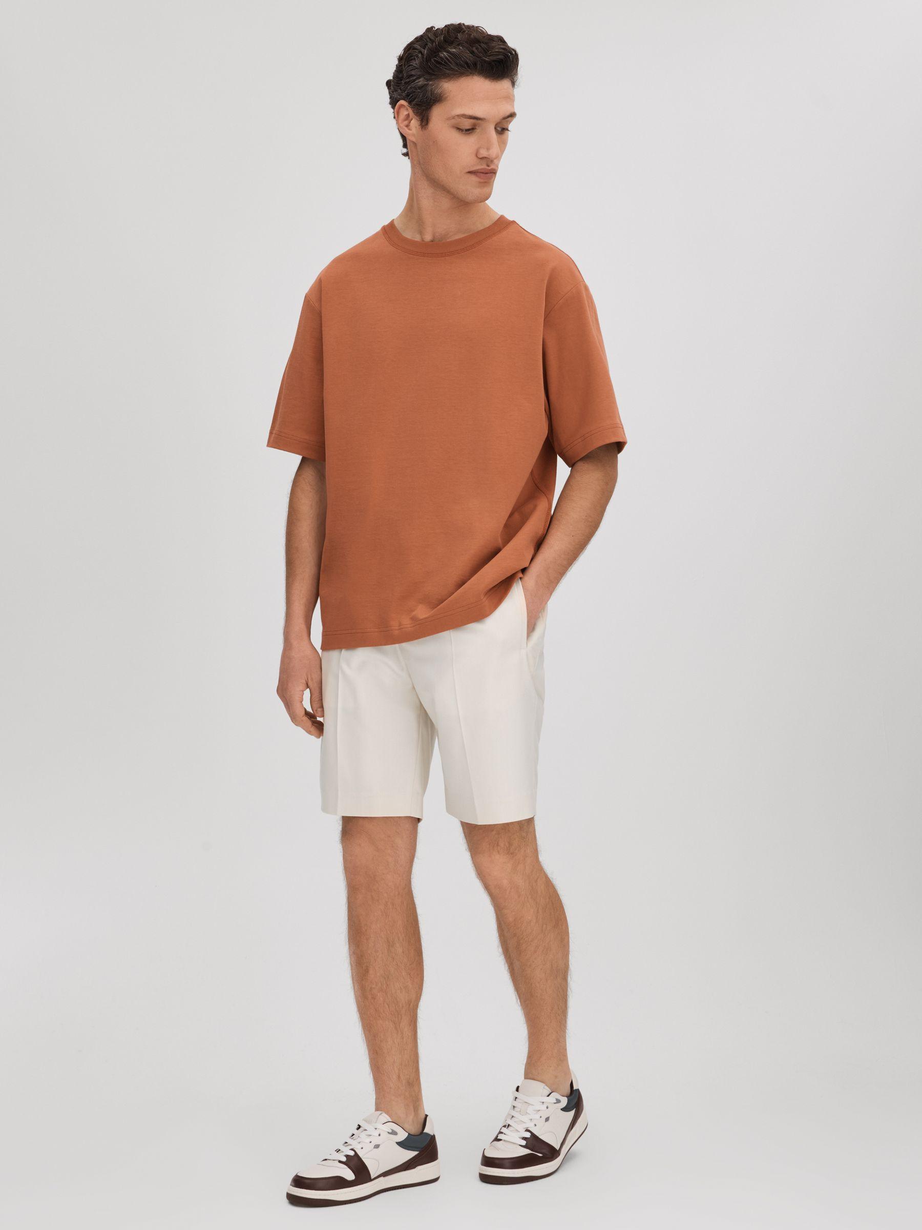 Relaxed Drawstring Shorts in White Product Image