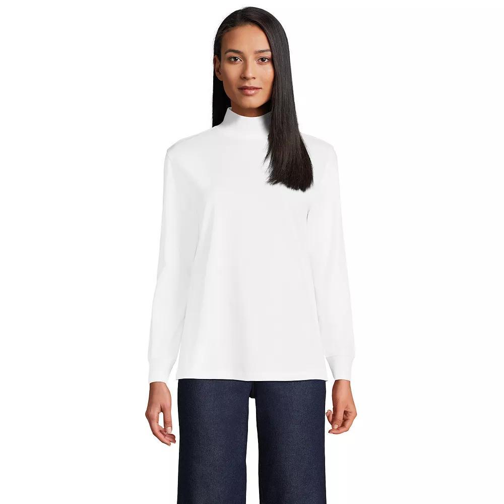 Women's Lands' End Long Sleeve Super T Mockneck Top,  Product Image