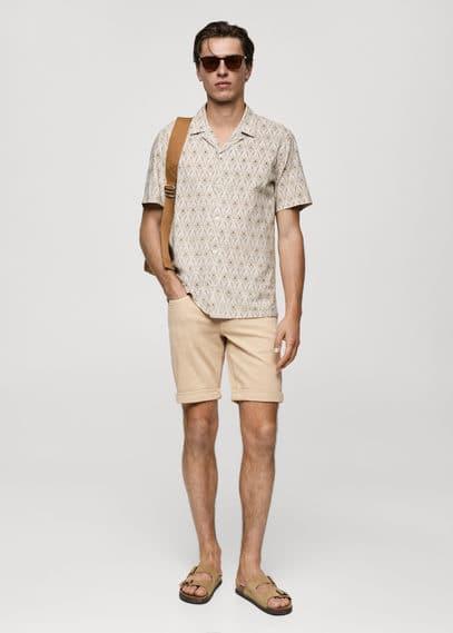 Mango Mens Denim Bermuda Shorts Product Image