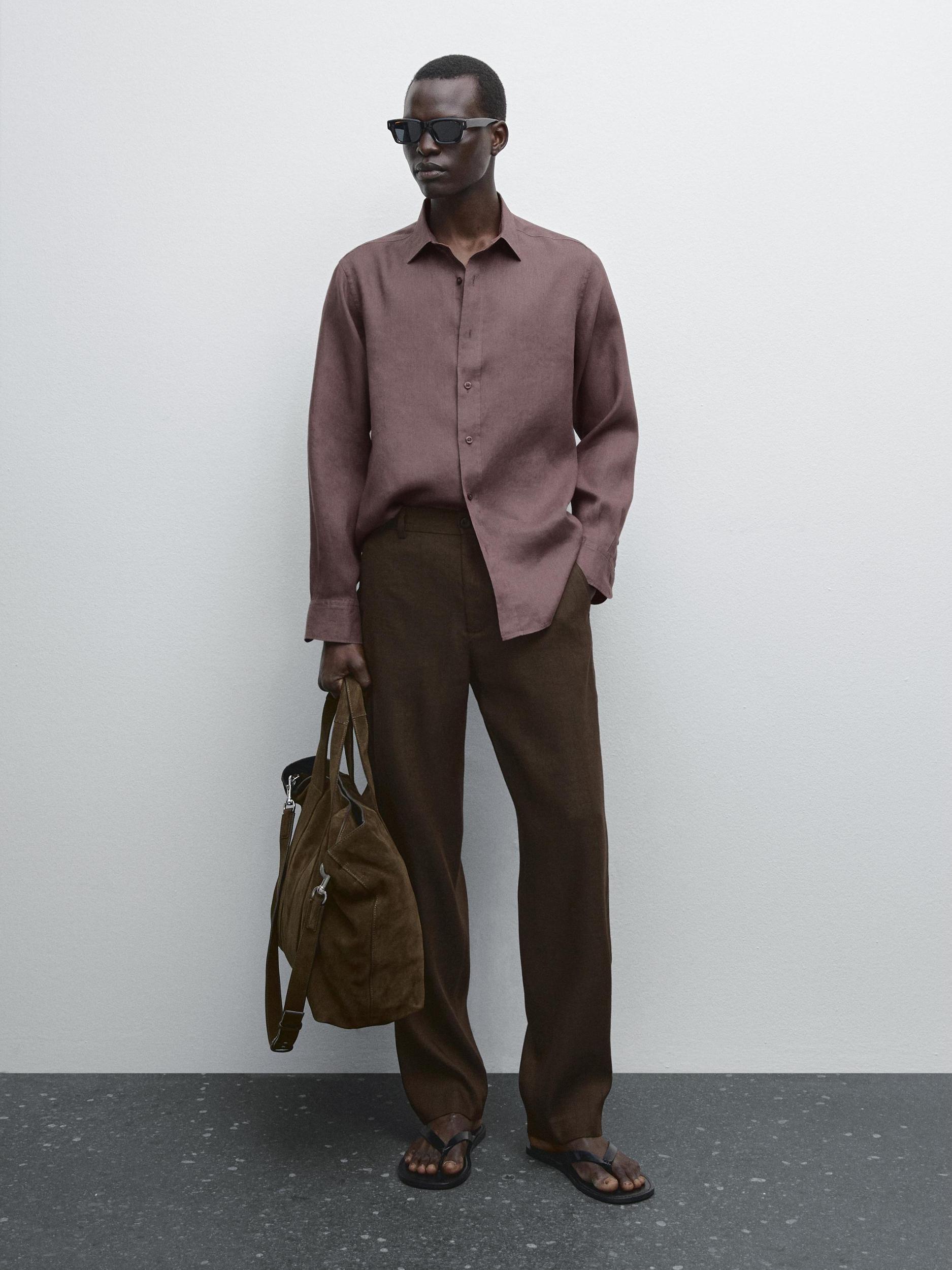 Slim fit shirt 100% linen Product Image