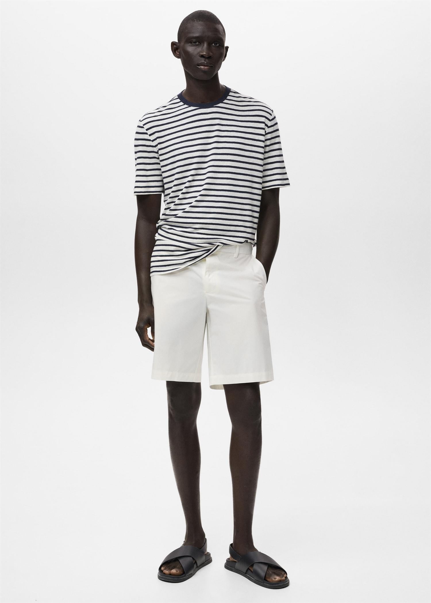 Cotton bermuda shorts with an interior elastic strip - Men | MANGO USA Product Image