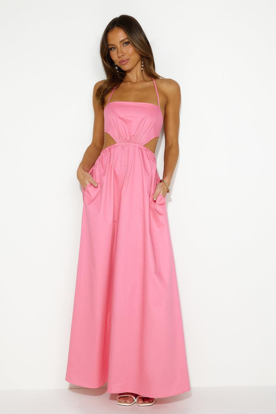 HELLO MOLLY Should We Go Maxi Dress Pink Product Image