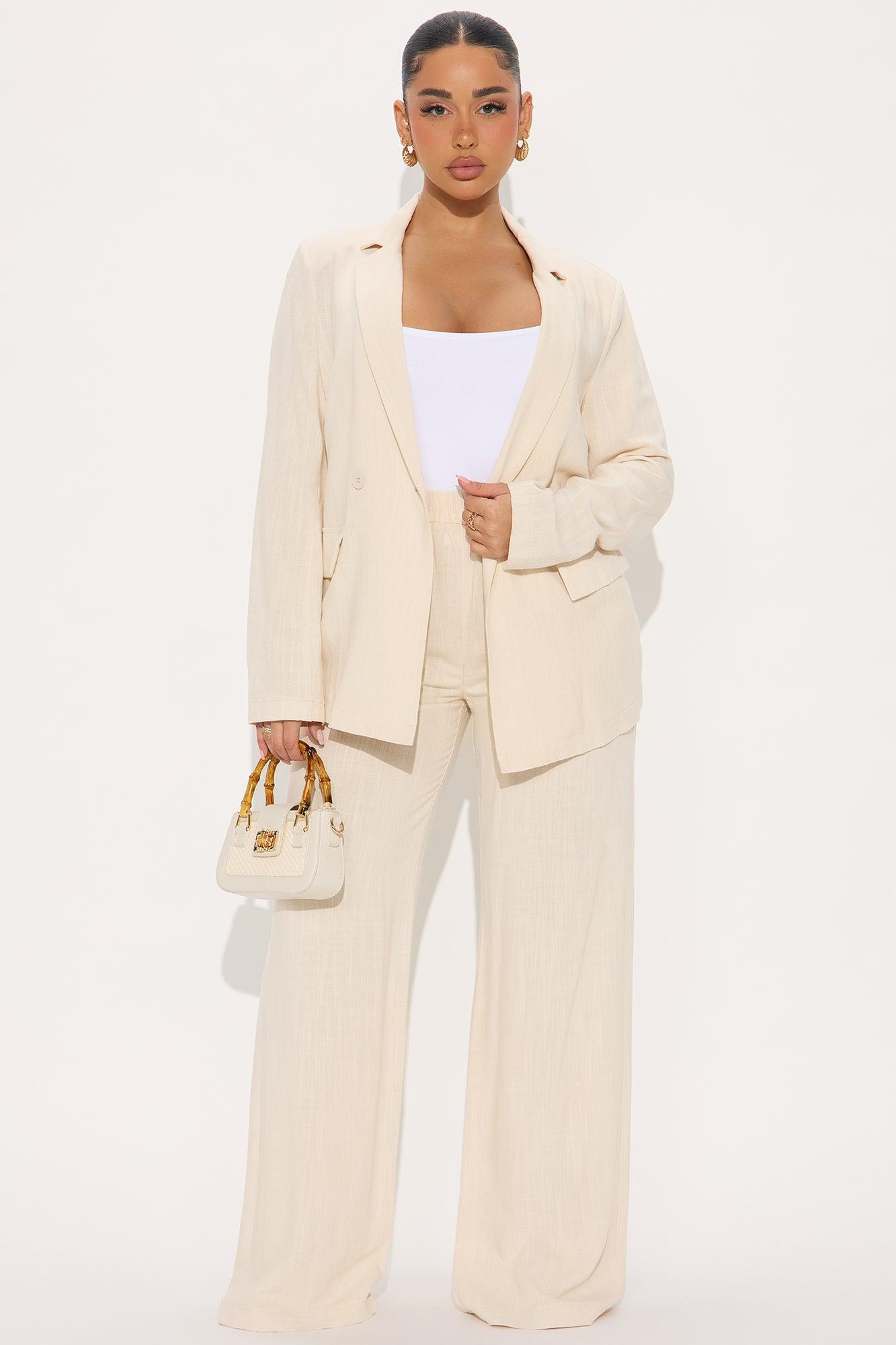 Essential Linen Pant Set - Beige Product Image