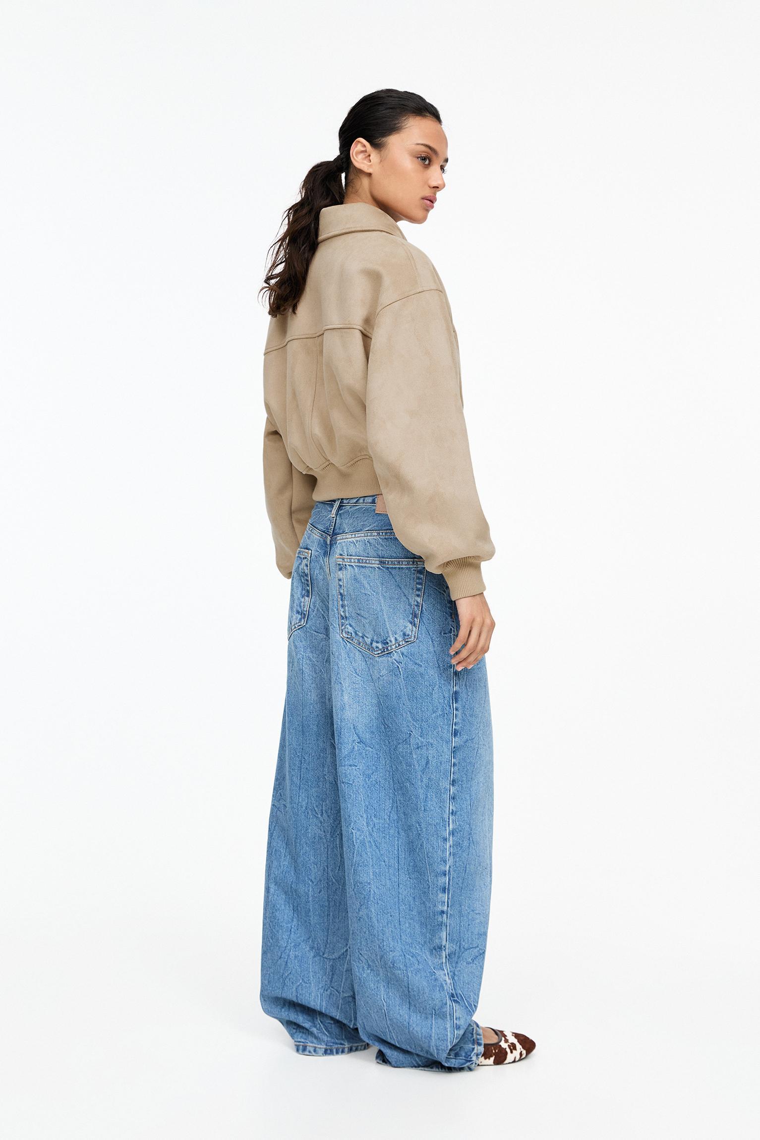 Faux suede bomber jacket Product Image