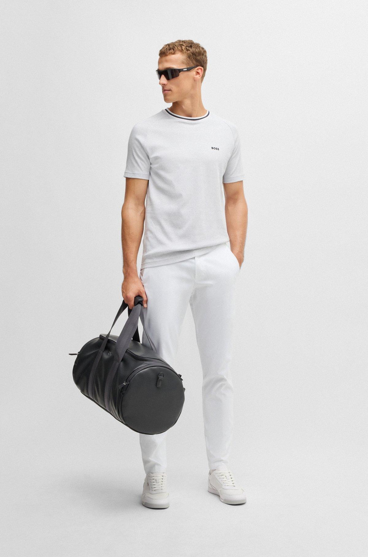 Cotton-jacquard relaxed-fit T-shirt with logo detail Product Image