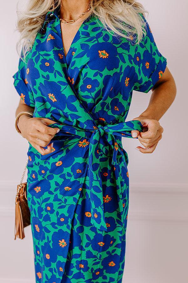 Botanical Garden Wrap Midi in Green Product Image