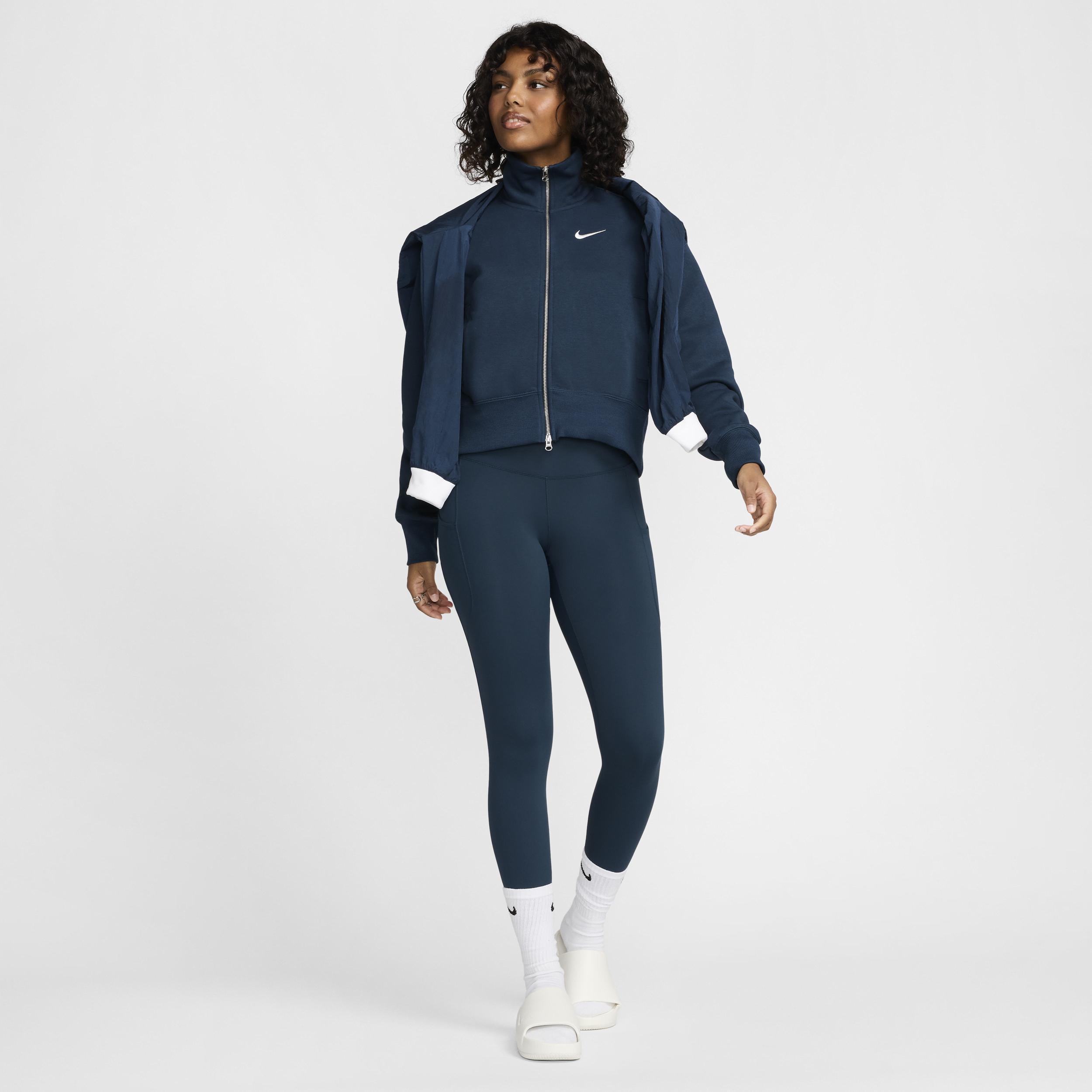 Women's Nike One Pocketed High-Waisted 7/8 Ankle Leggings, Size: Large, Armory Blue Product Image