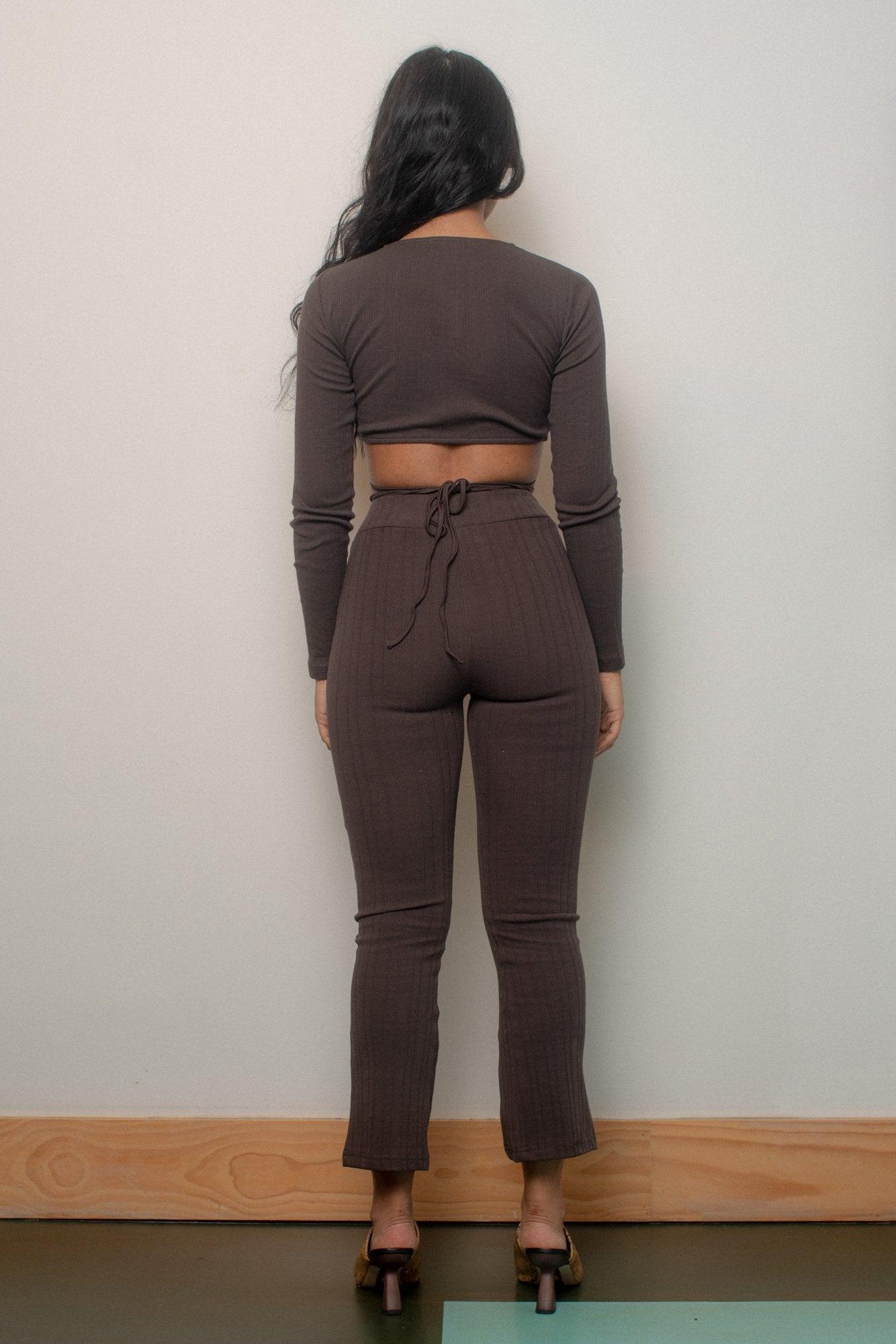 Slit Legging - Chocolate Mousse Product Image