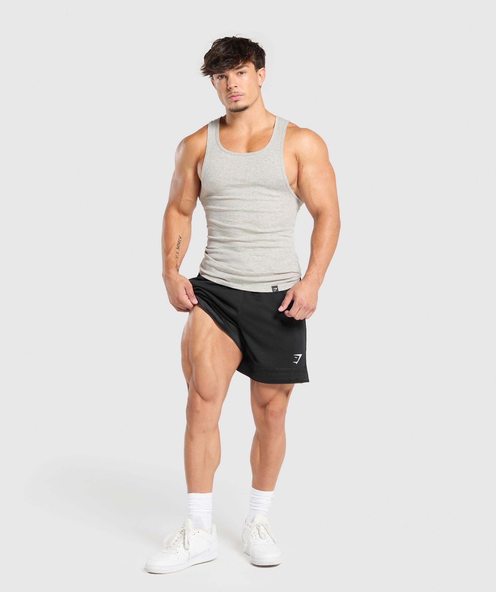 Gymshark Campus Mesh Shorts - Black/White Logo Male Product Image
