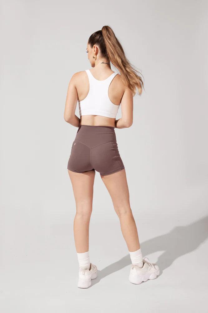 Crisscross Hourglass® Booty Short with Pockets (Pet Hair Resistant) - Peppercorn Product Image