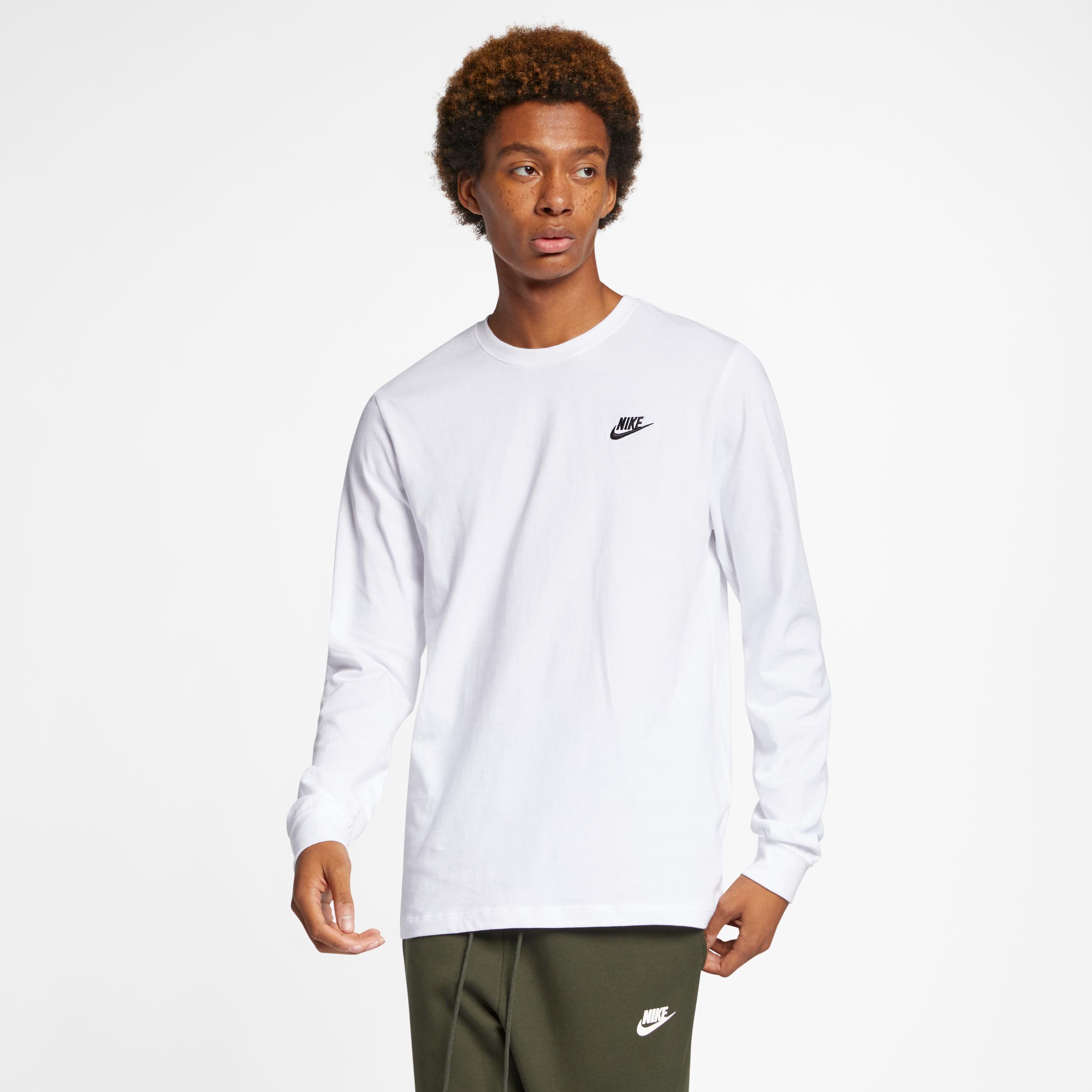 Mens Nike Sportswear Club Long-Sleeve T-Shirt | AR5193-100 Product Image