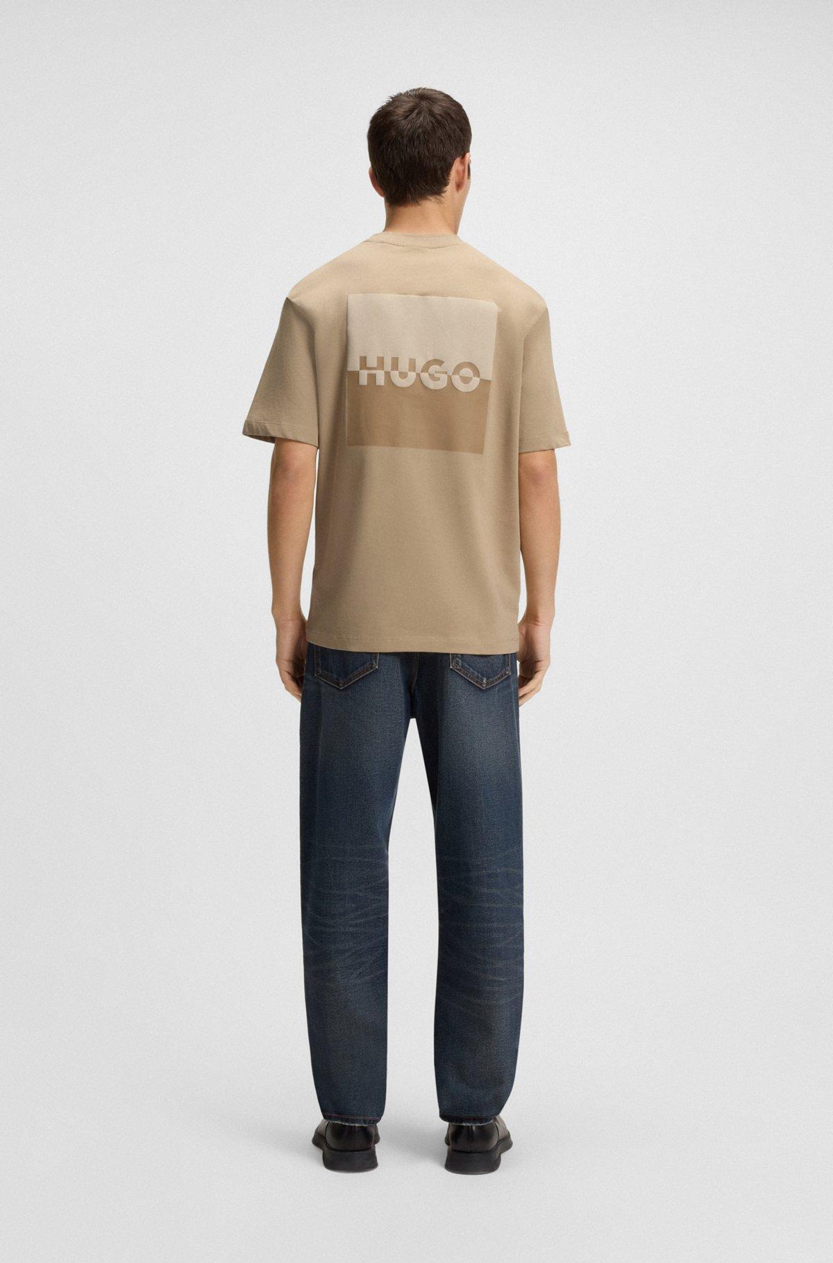 Relaxed-fit T-shirt in cotton with split logos Product Image