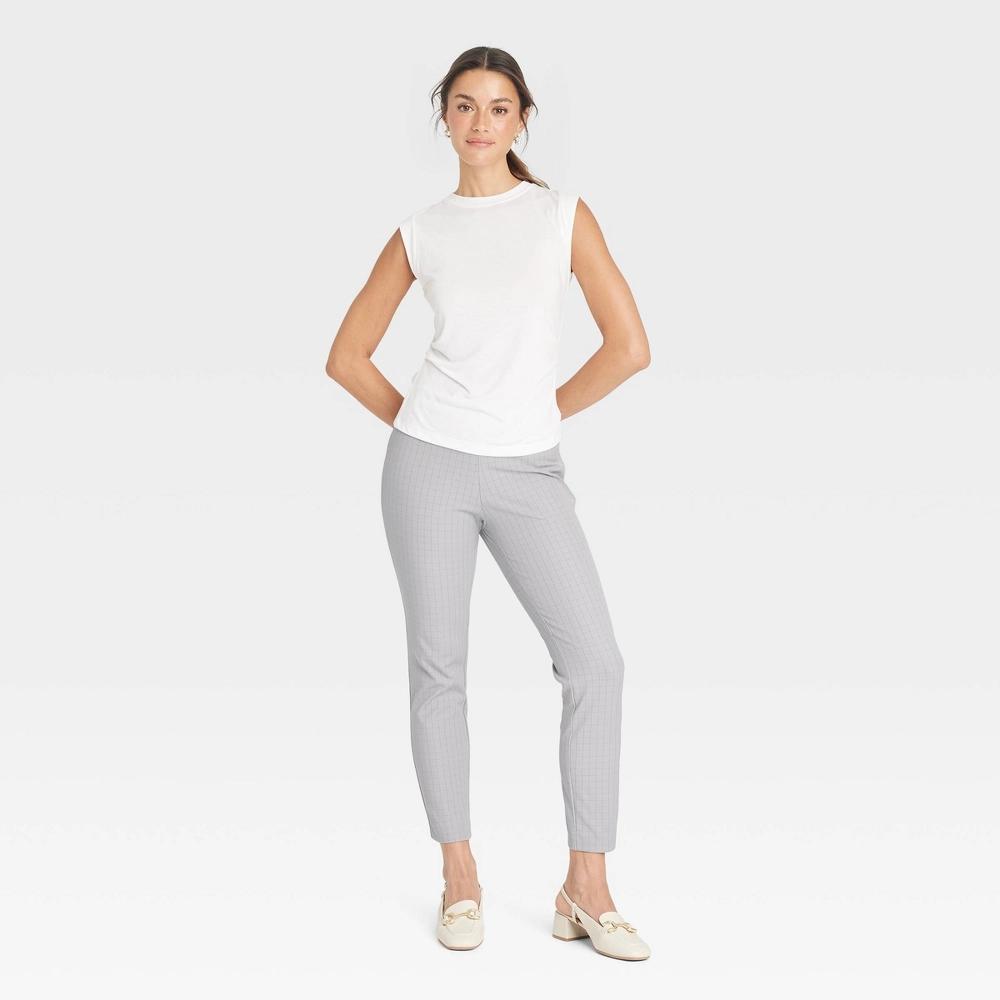 Womens High-Rise Skinny Ankle Pants - A New Day Gray 10 Product Image