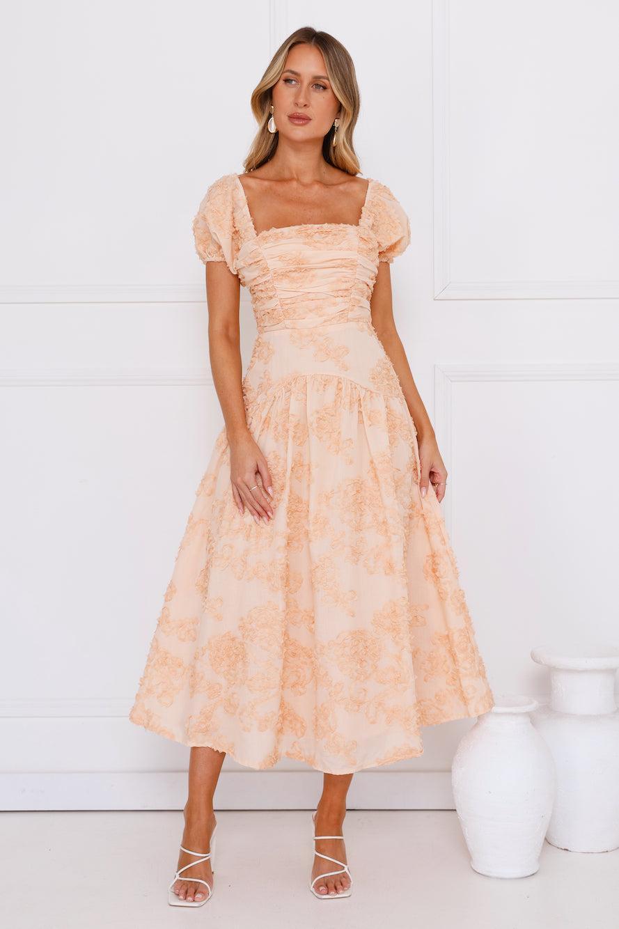 Experience Best Dressed Midi Dress Peach Product Image