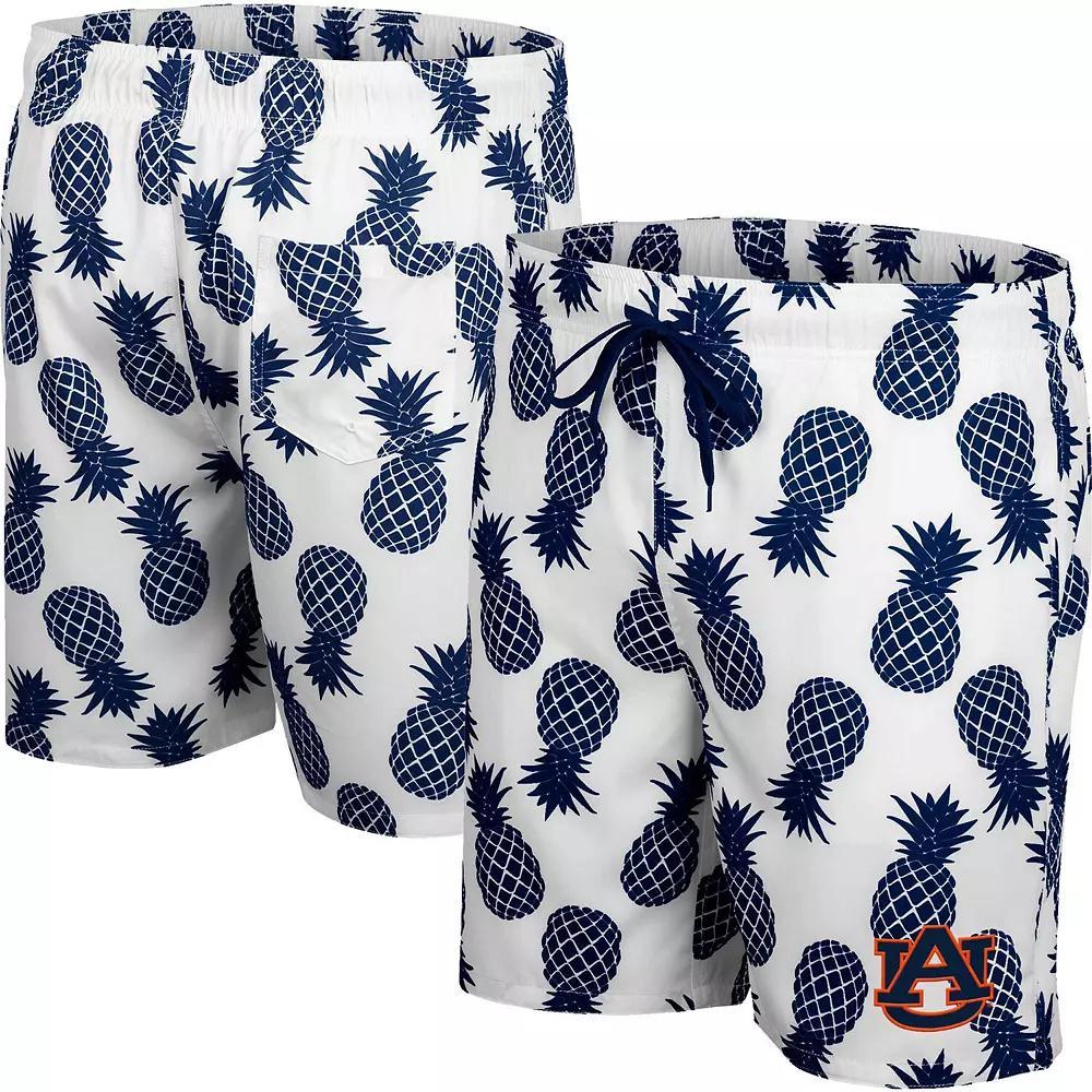 Men's Colosseum White Auburn Tigers Pineapples Swim Shorts, Size: Large Product Image