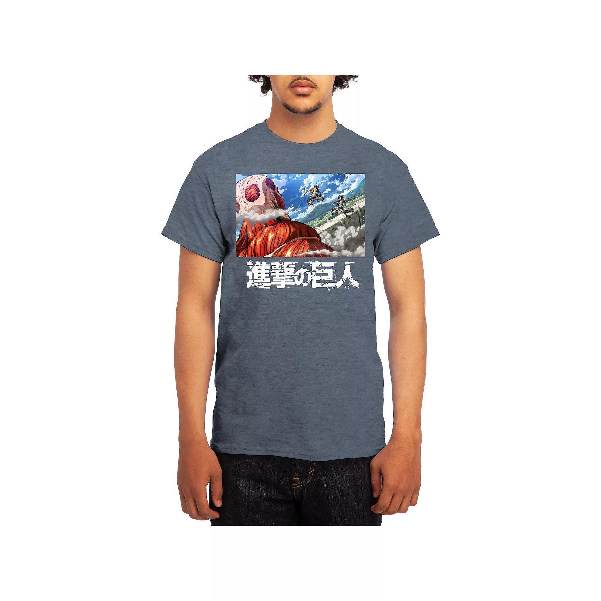 Men's Attack on Titan Action Fight Titan Clouds Tee, Boy's, Size: Small, Ath Grey Product Image