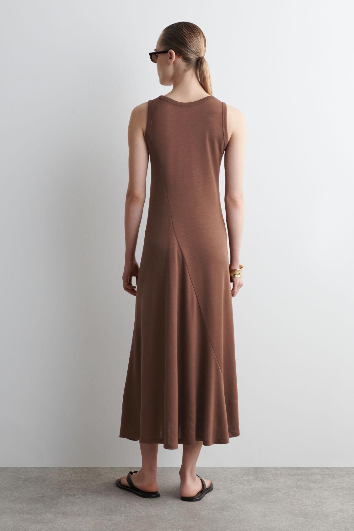 ASYMMETRIC JERSEY MIDI DRESS Product Image