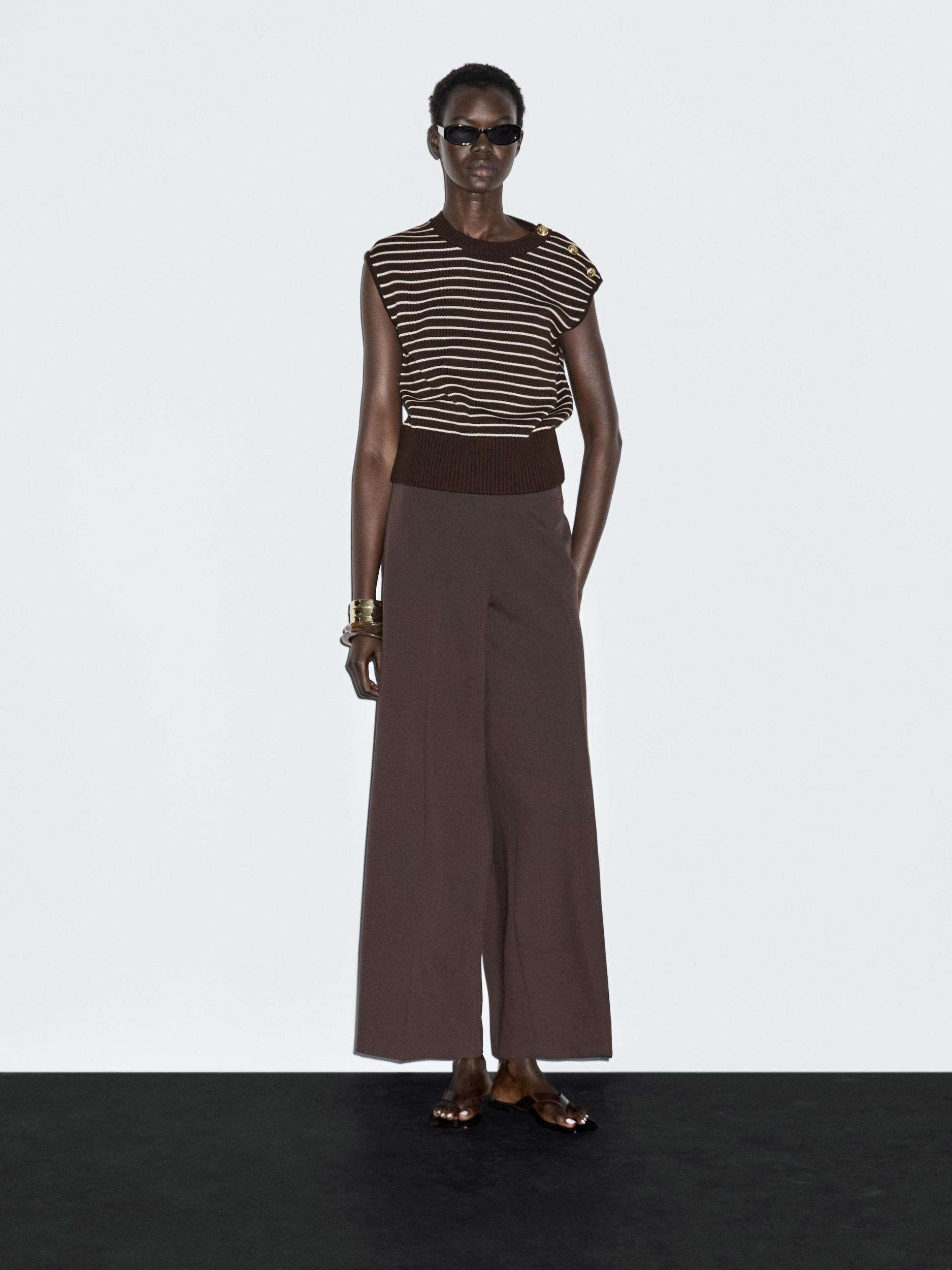 Striped vest with button details Product Image