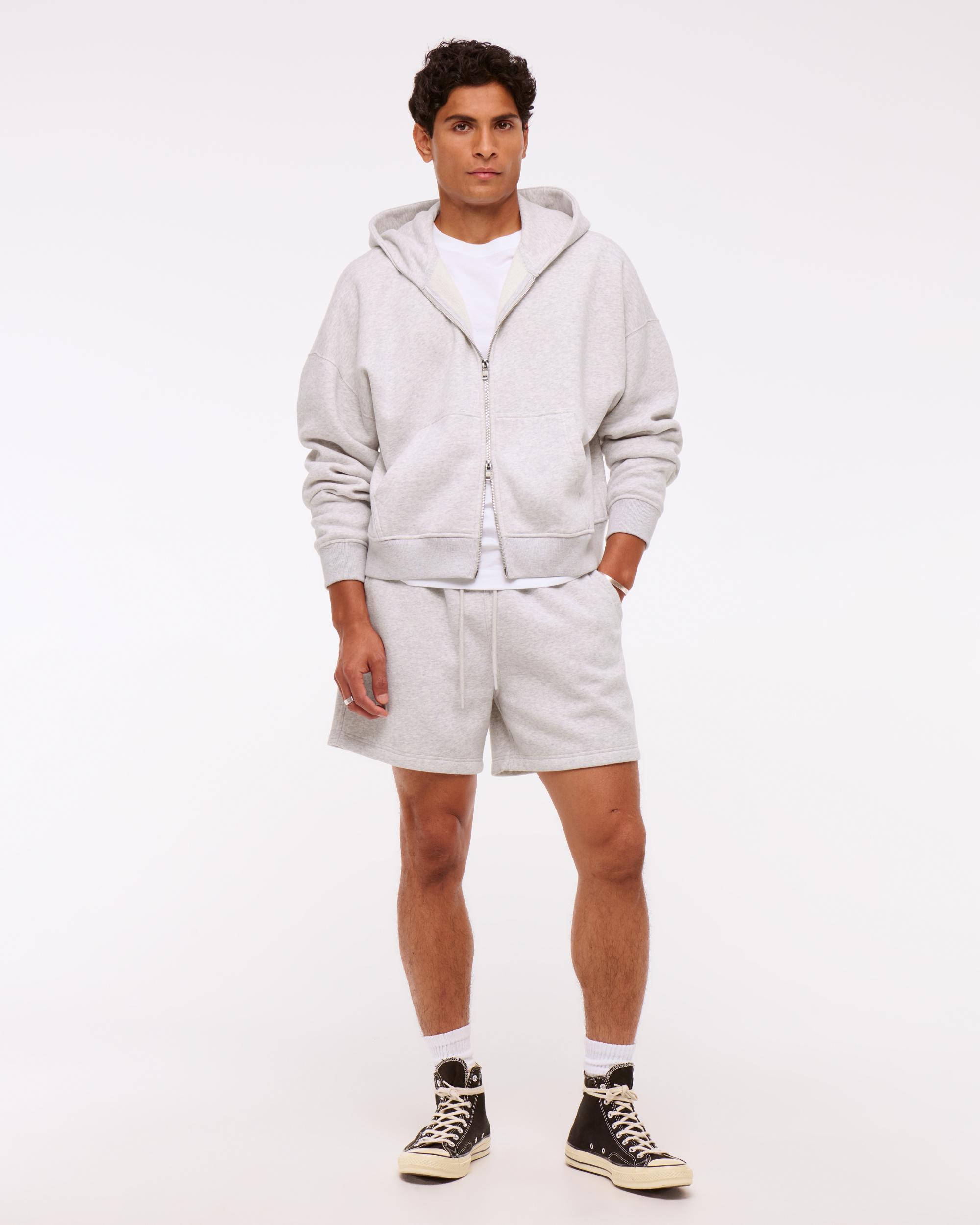 Cropped Essential Full-Zip Hoodie Product Image