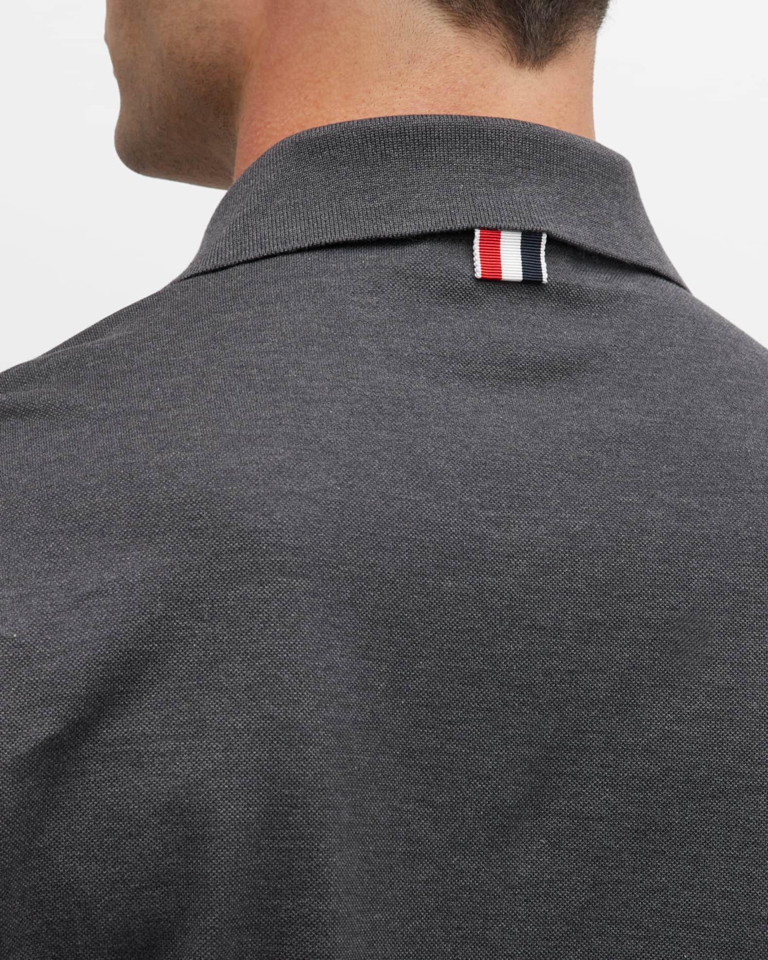 Heather Polo Shirt with Striped Pocket Product Image