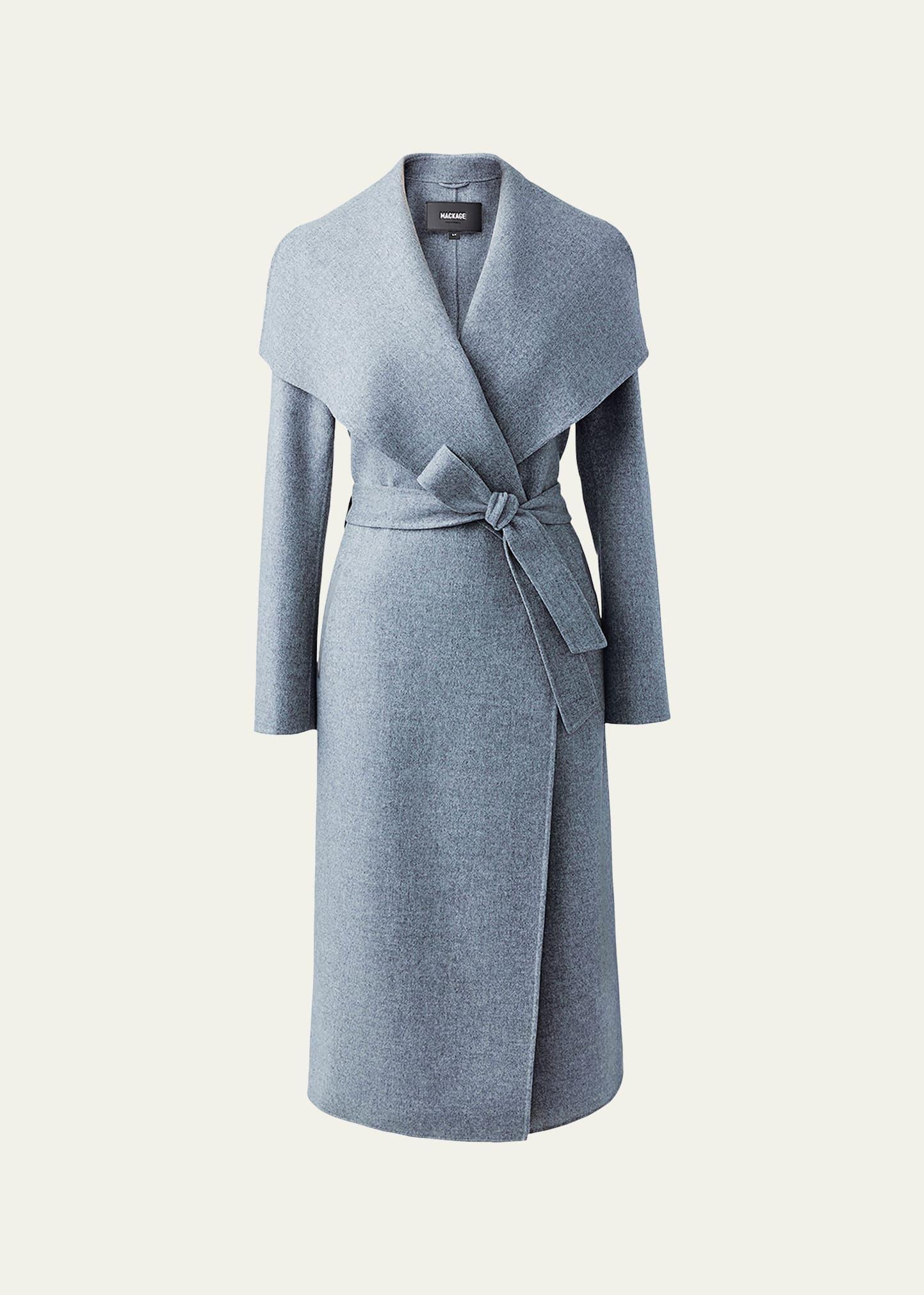 Womens Belted Light Wool Coat Product Image