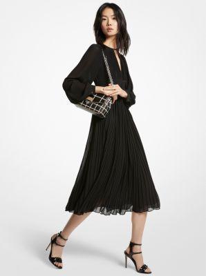 Pleated Georgette Midi Dress Product Image