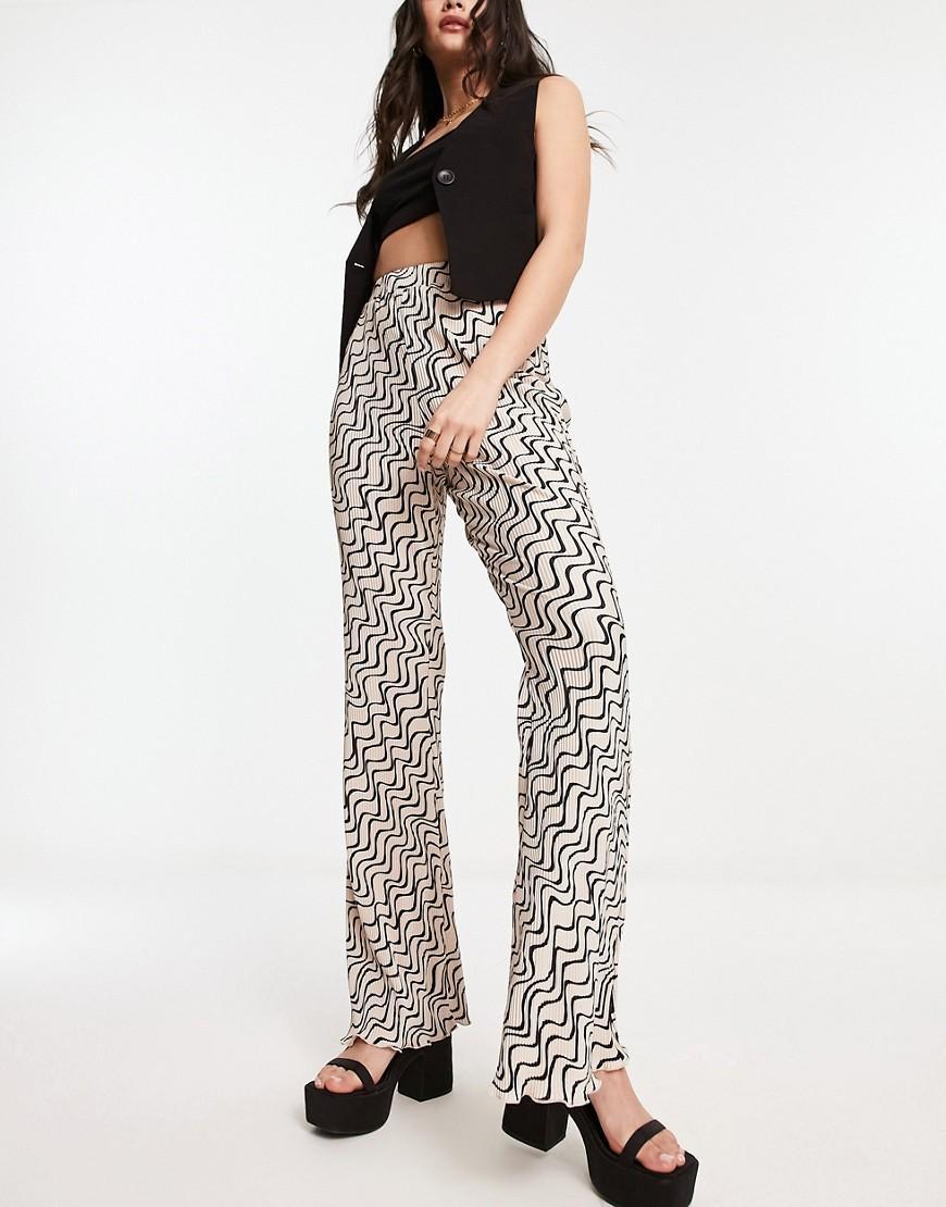 ASOS DESIGN plisse flare pants Product Image