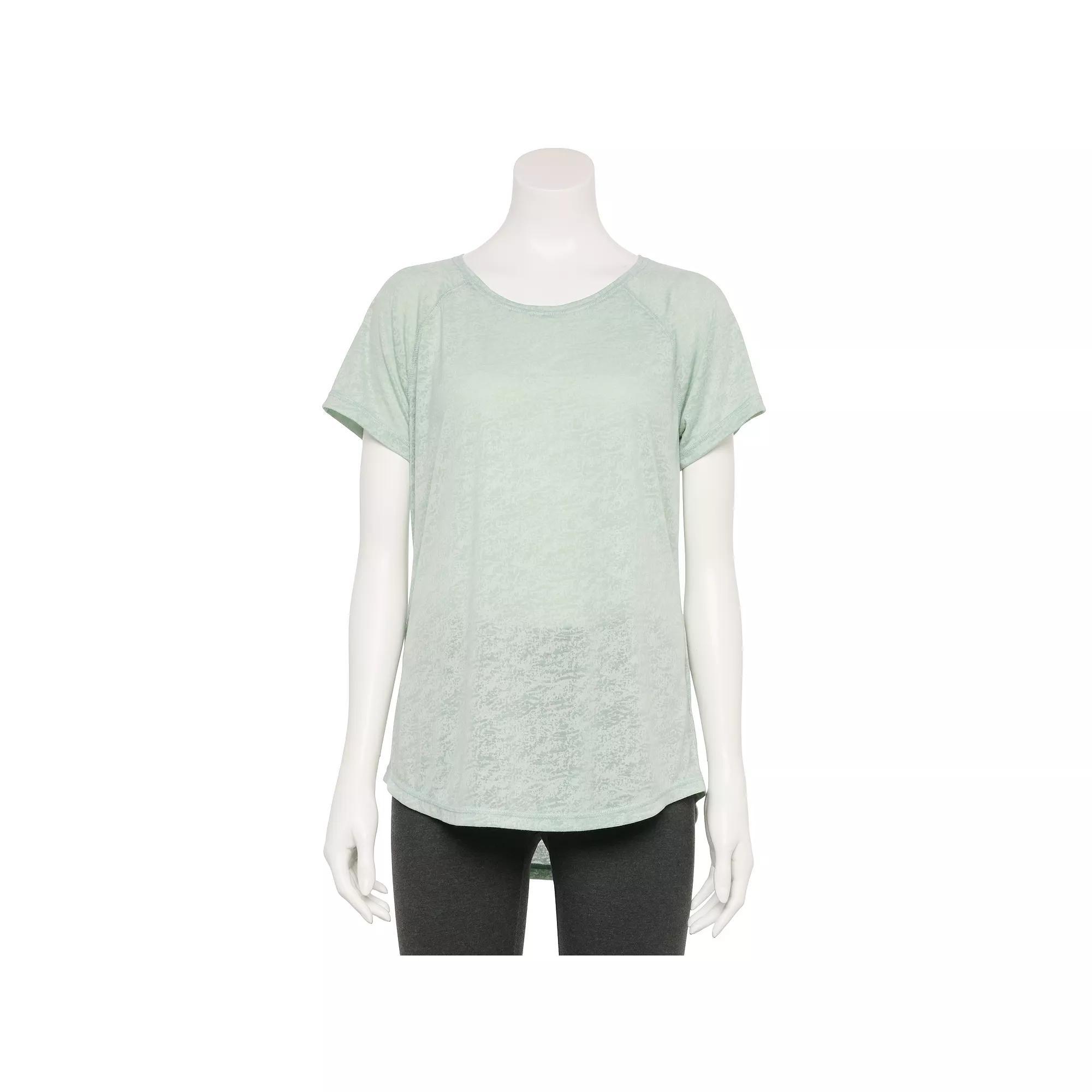 Women's Tek Gear® Adaptive Core Raglan Tee, Size: Small, Green Burnout Product Image