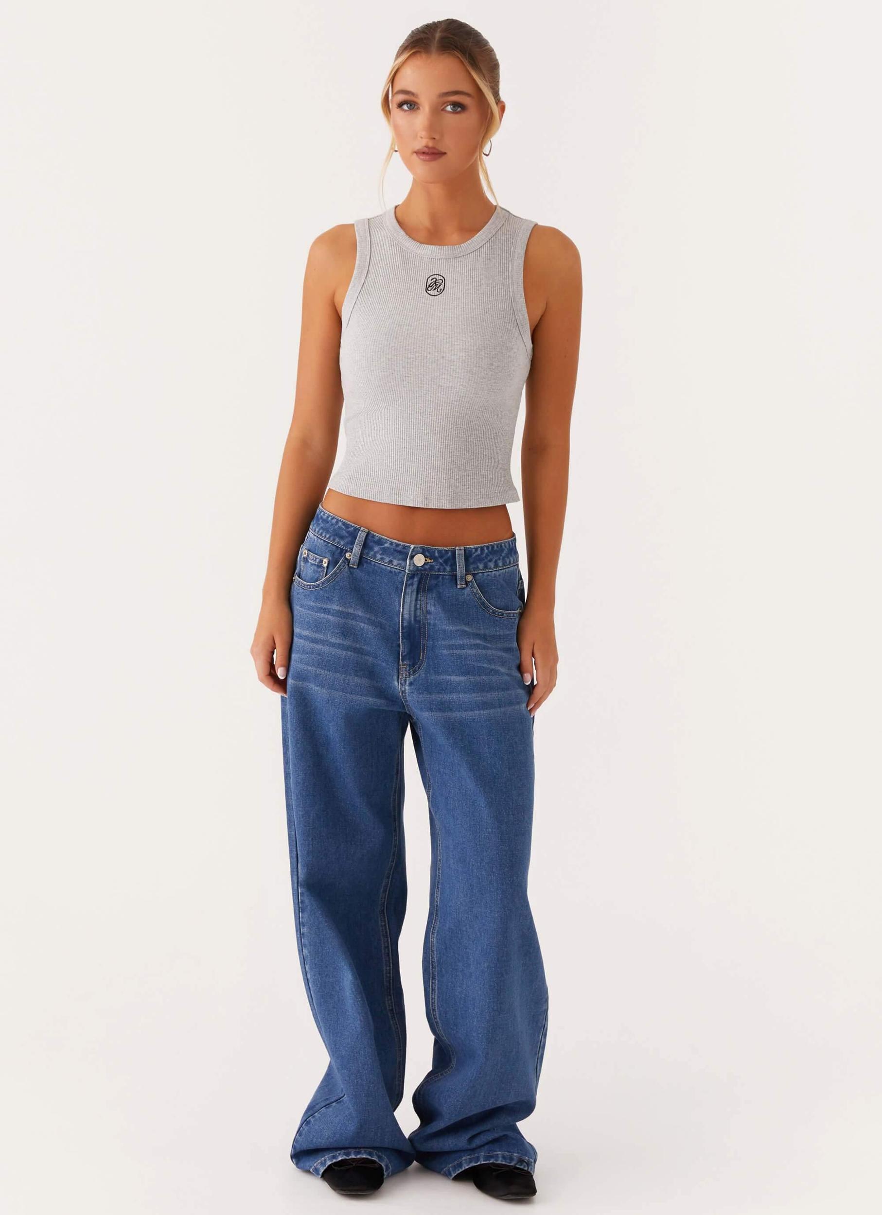 Veda Tank Top - Light Grey Marle Product Image