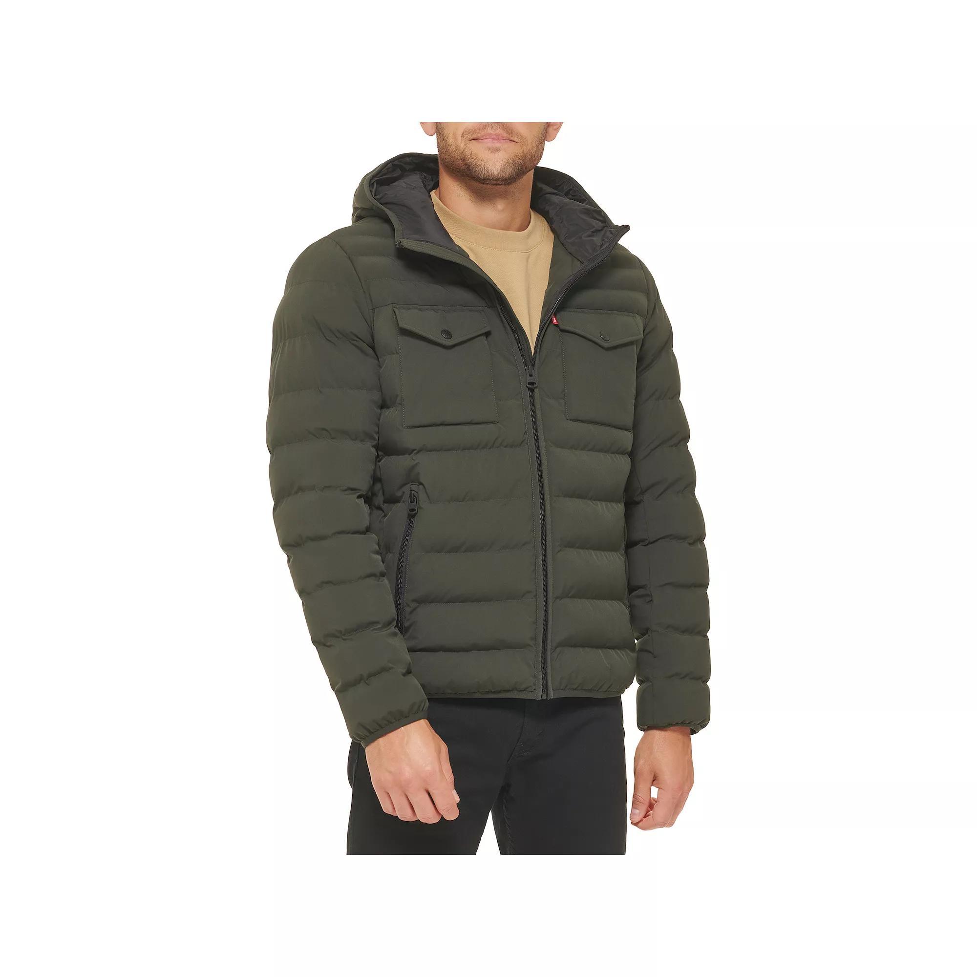 Men's Levi's® Stretch Two Pocket Quilted Hooded Jacket,  Product Image