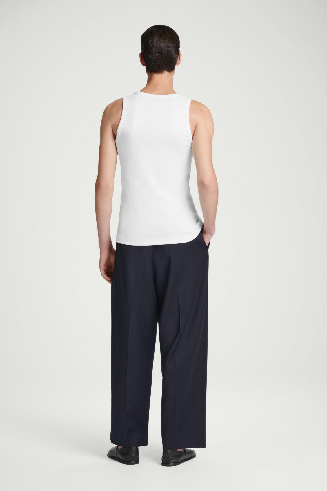 SLIM RIBBED COTTON TANK TOP Product Image