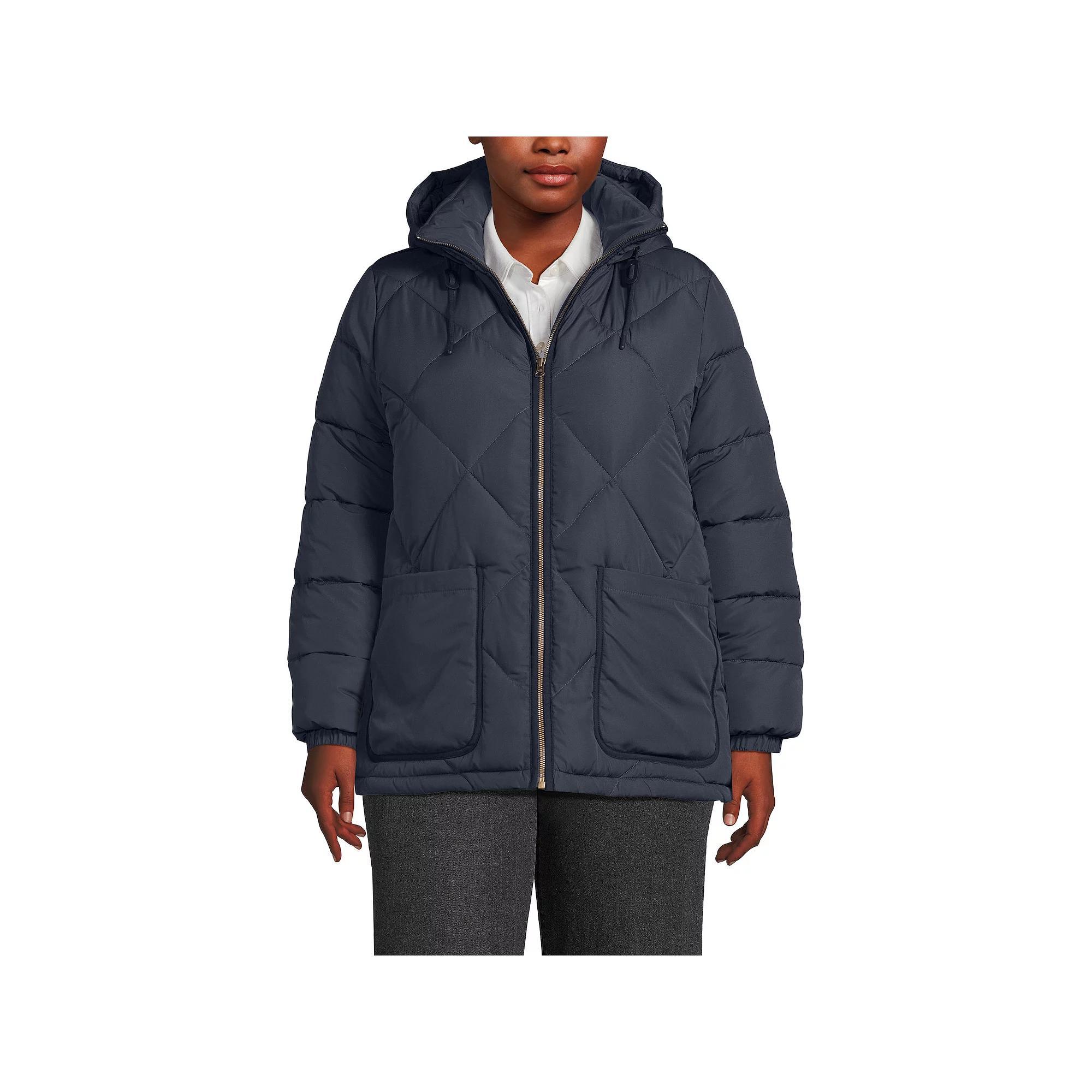 Plus Lands' End FeatherFree Insulated Hooded Quilted Jacket, Women's,  Product Image