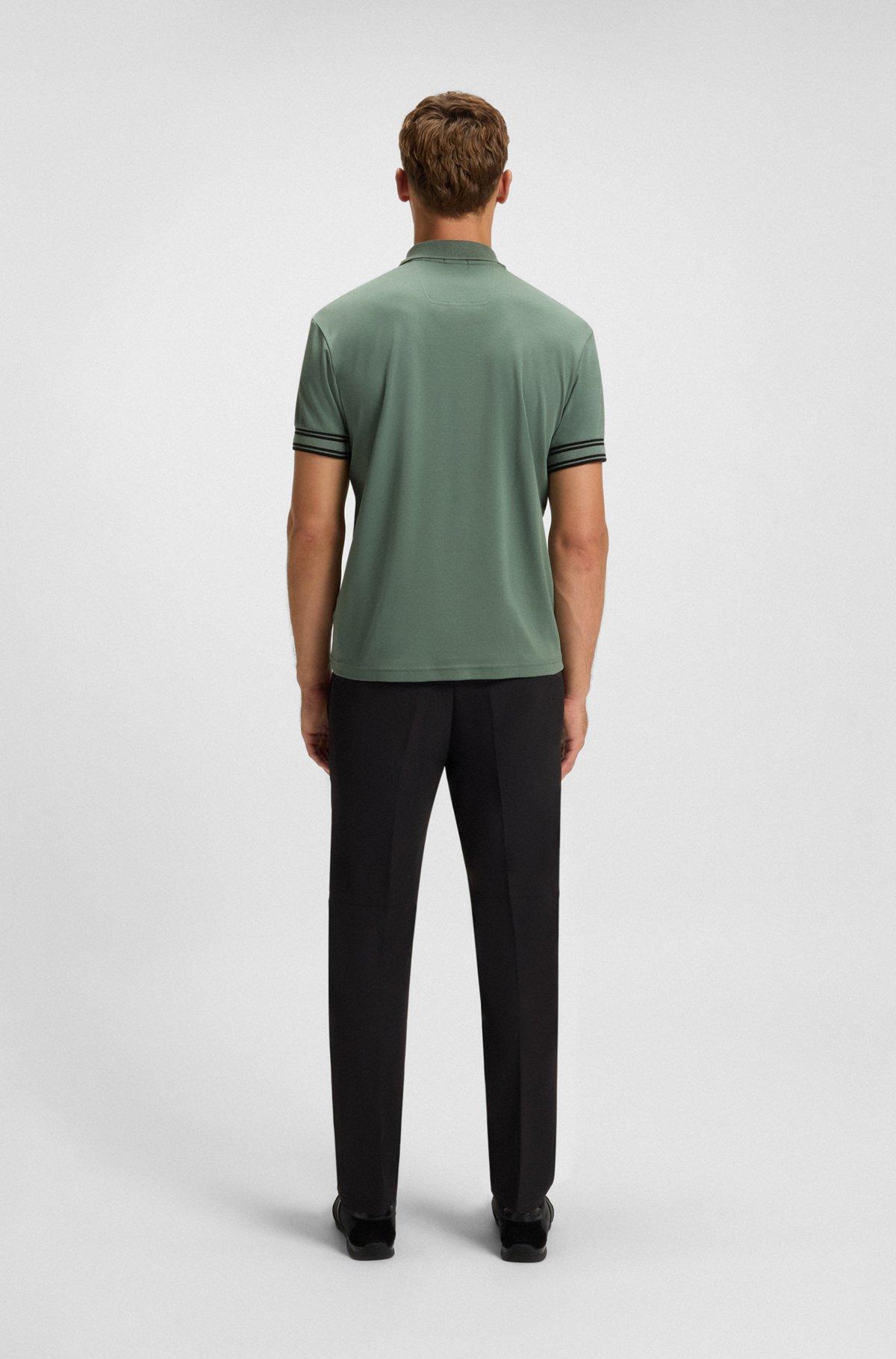 Cotton Three Button Polo - Black Product Image