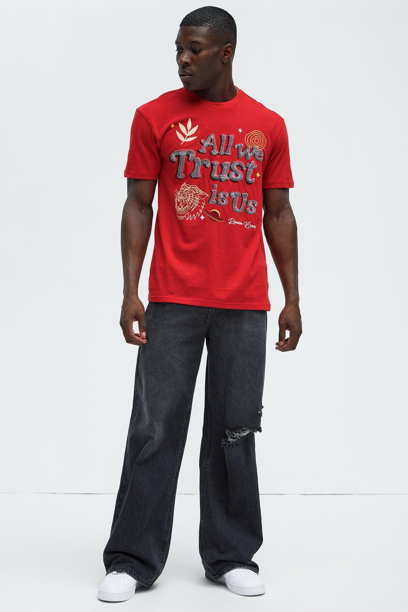 We Trust Short Sleeve Tee - Red Product Image