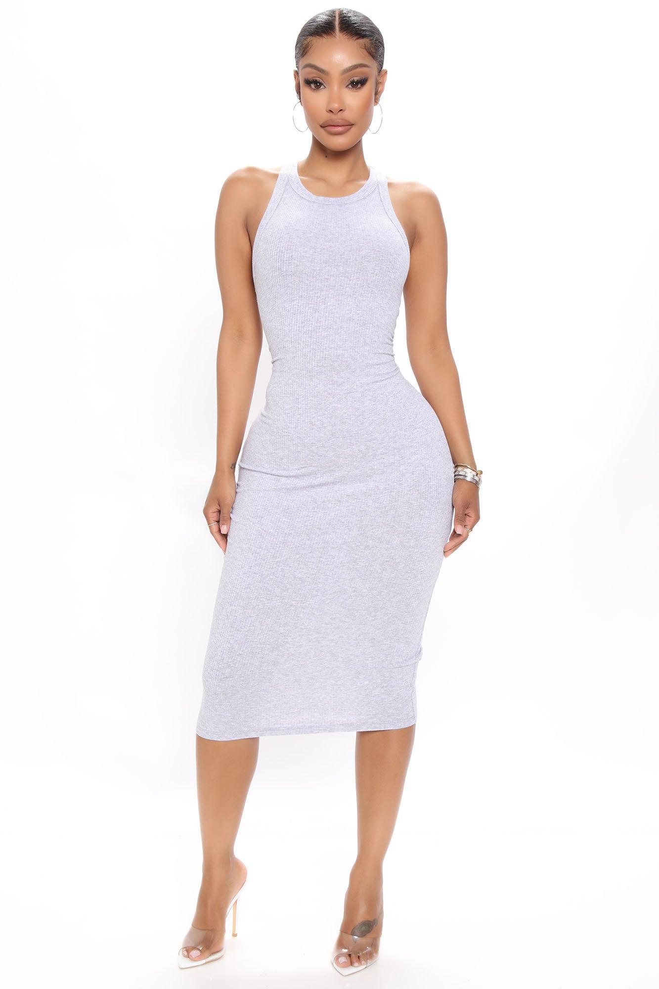 Mila Midi Dress - Heather Grey Product Image