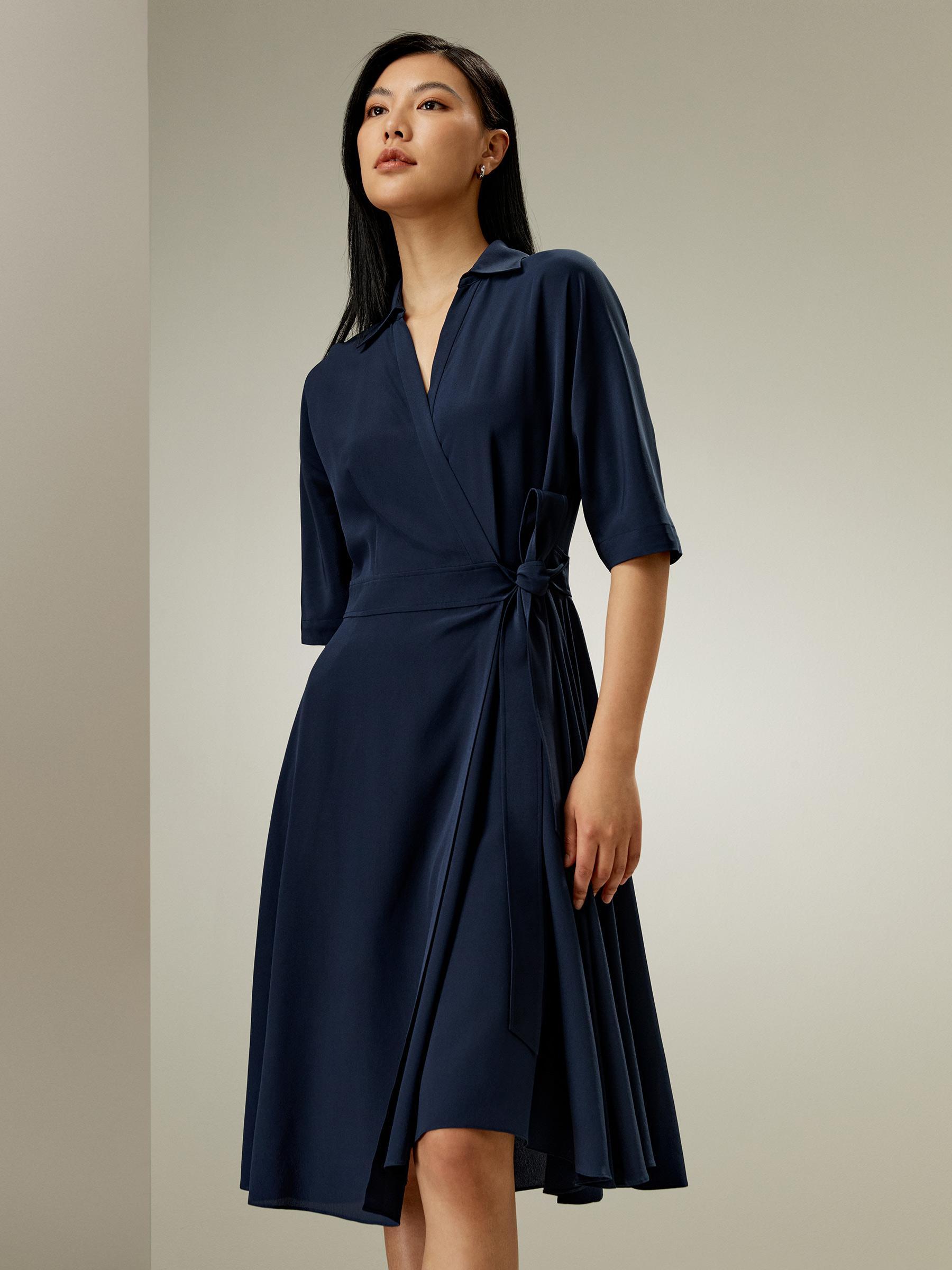 Front Tie Wrap Dress Product Image