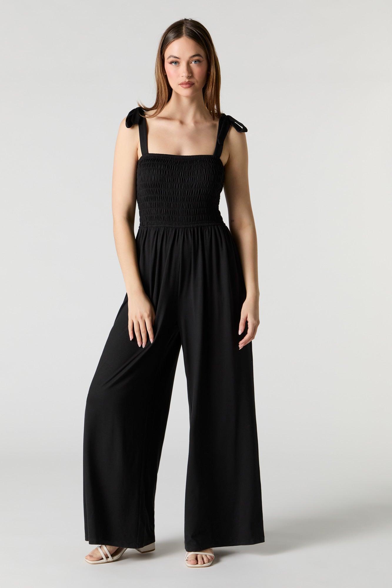 Smocked Wide Leg Jumpsuit Female Product Image