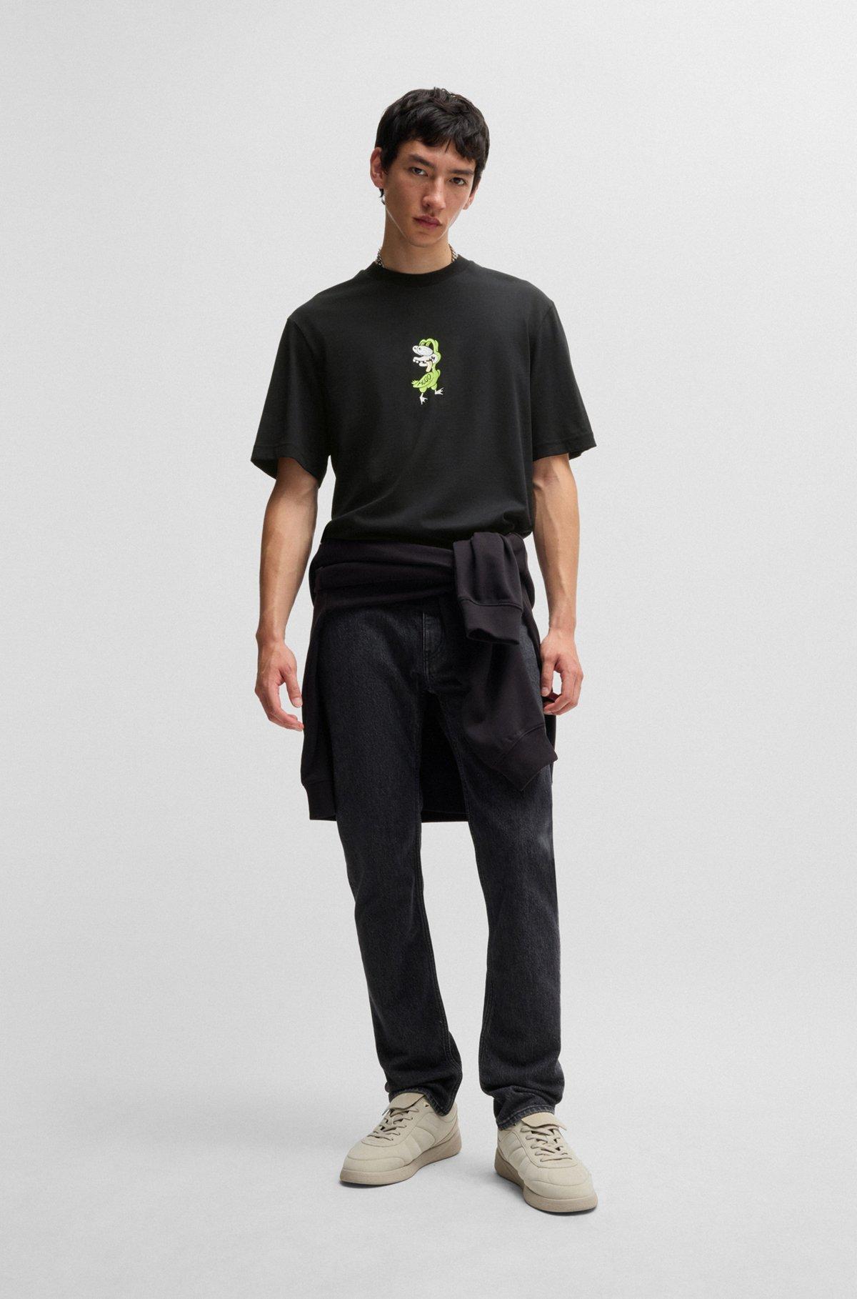 Cotton-jersey T-shirt with animal graphic Product Image