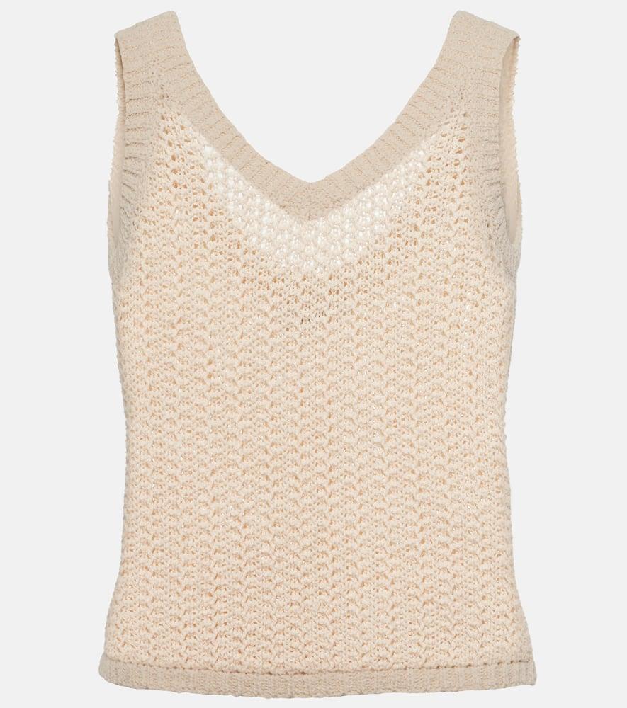 MAX MARA Arrigo Knit Cotton-blend Tank Top In Ivory Product Image