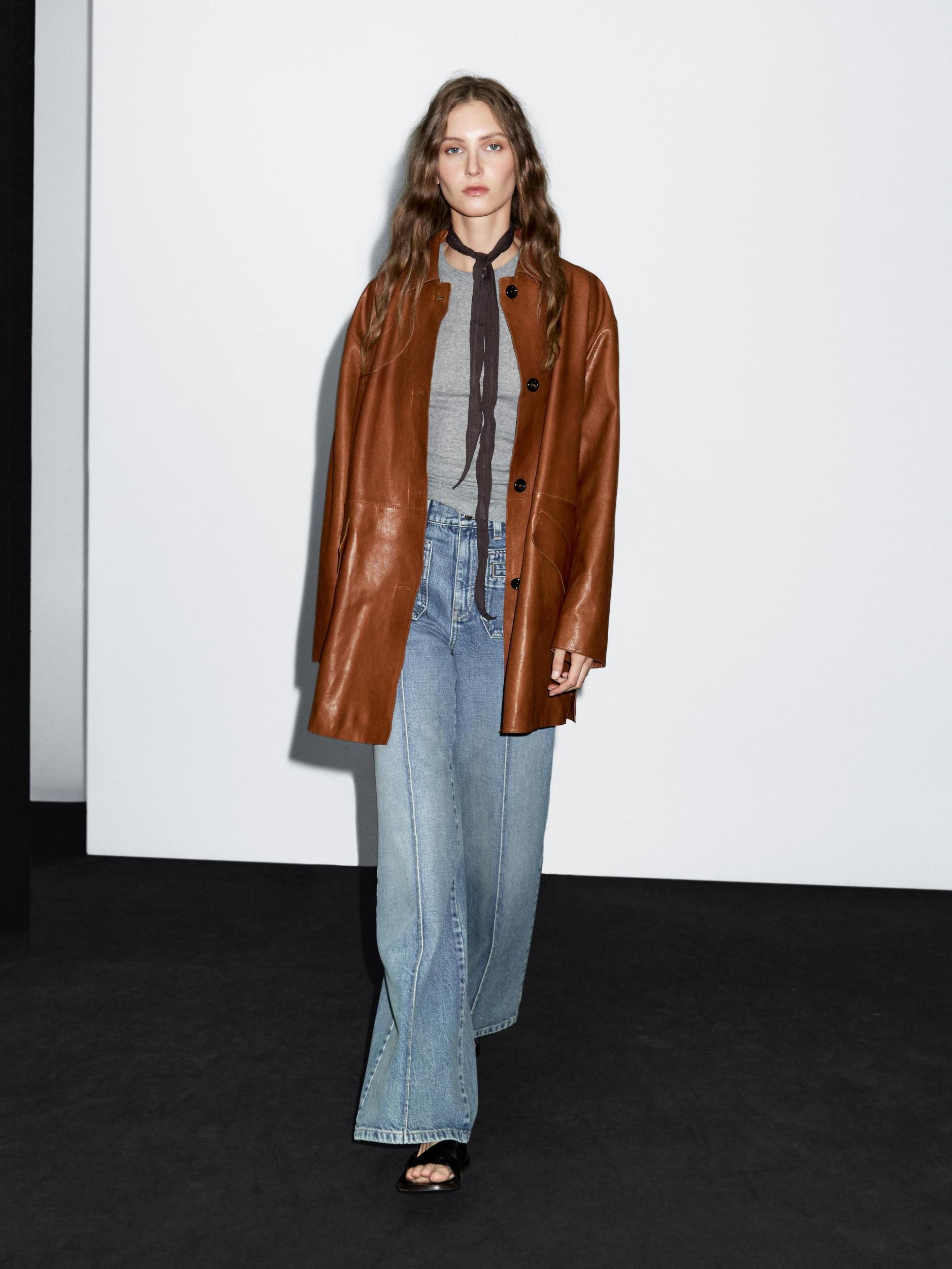 Long nappa leather coat Product Image